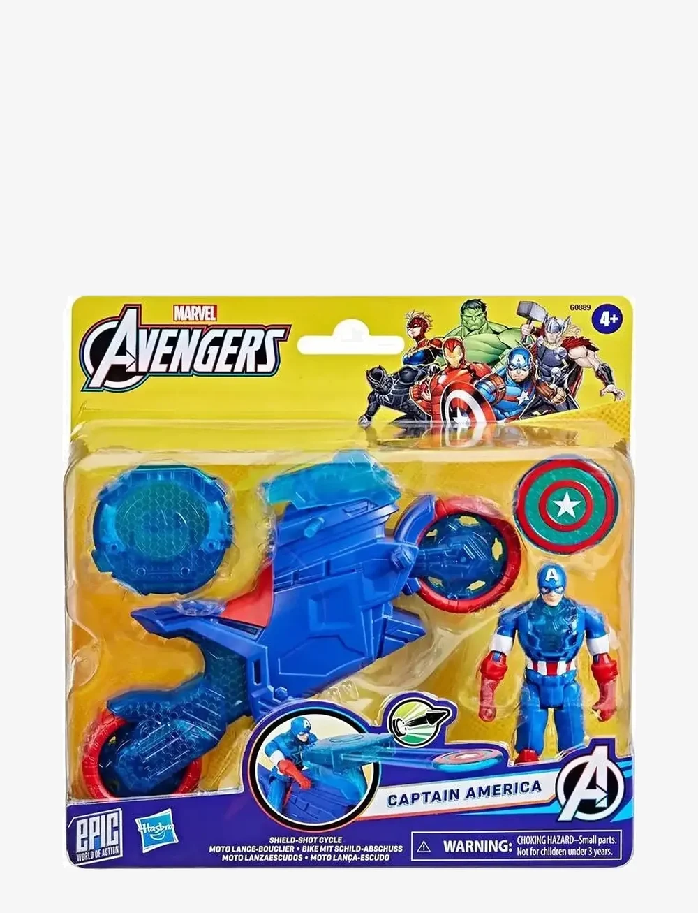 Marvel - Marvel Avengers Epic World of Action Captain America Shield-Shot Cycle Vehicle Playset - film- & eventyrsfigurer - multicolor - 1