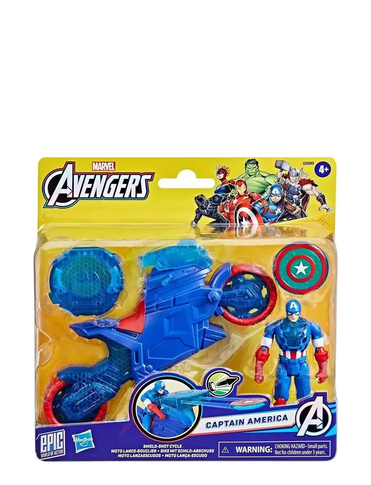 Marvel - Marvel Avengers Epic World of Action Captain America Shield-Shot Cycle Vehicle Playset - multicolor - 1