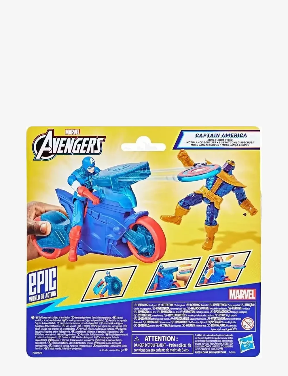 Marvel - Marvel Avengers Epic World of Action Captain America Shield-Shot Cycle Vehicle Playset - film- & eventyrsfigurer - multicolor - 2