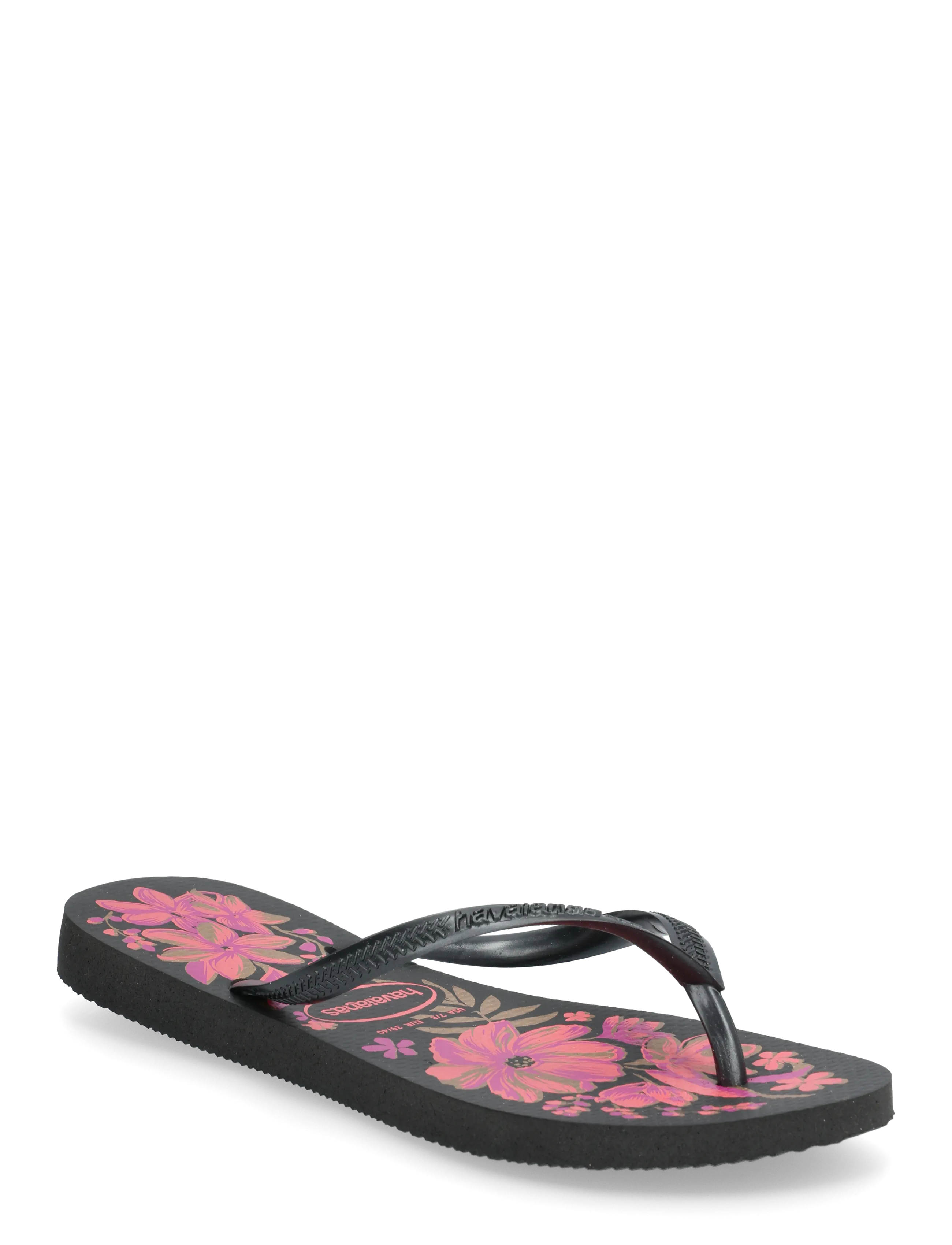 Havaianas Hav. Slim Organic, Kvinder, Slanke Blomster Klipklapper, Sort, Str: 35-36
