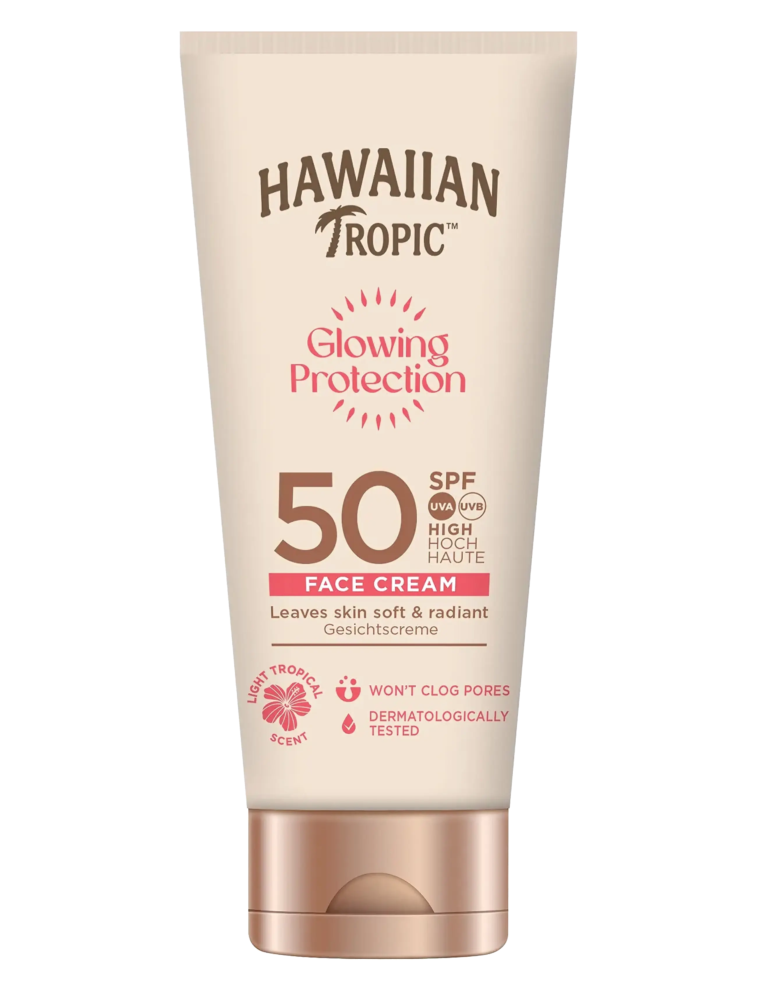 Hawaiian Tropic Glowing Protection Face Lotion Spf50 50 Ml, Ansigt, Nude, Str: 50 ML