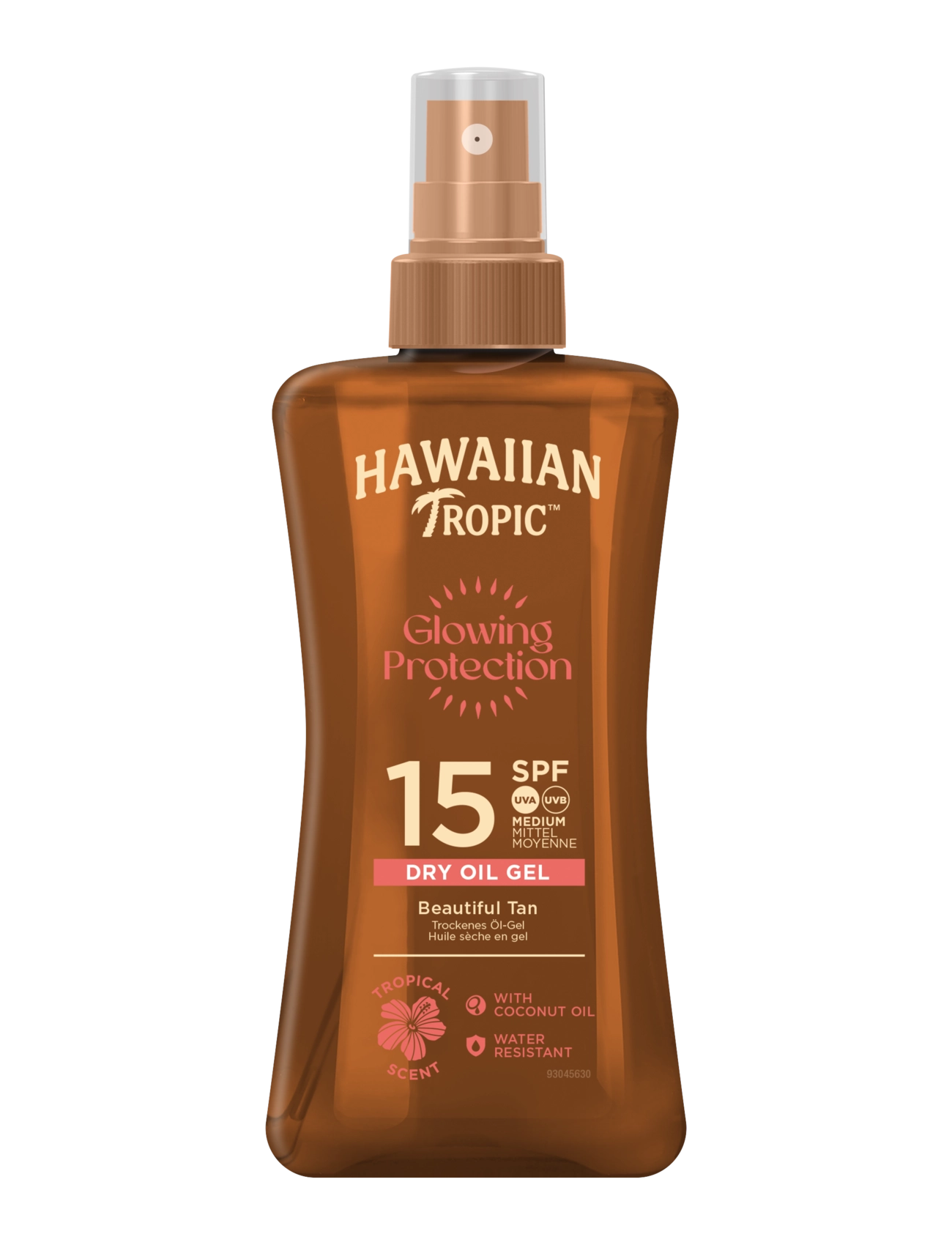 Hawaiian Tropic Glowing Protection Dry Oil Spray Spf15 200 ml, 200 ml, Nude, Solprodukter > Solpleje, Dame