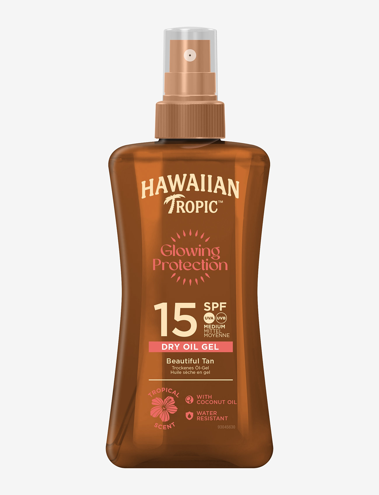 Hawaiian Tropic - Glowing Protection Dry Oil Spray SPF15 200 ml - för kroppen - clear - 0