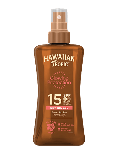 Hawaiian Tropic Glowing Protection Dry Oil Spray SPF15 200 ml - Keha - CLEAR / undefined
