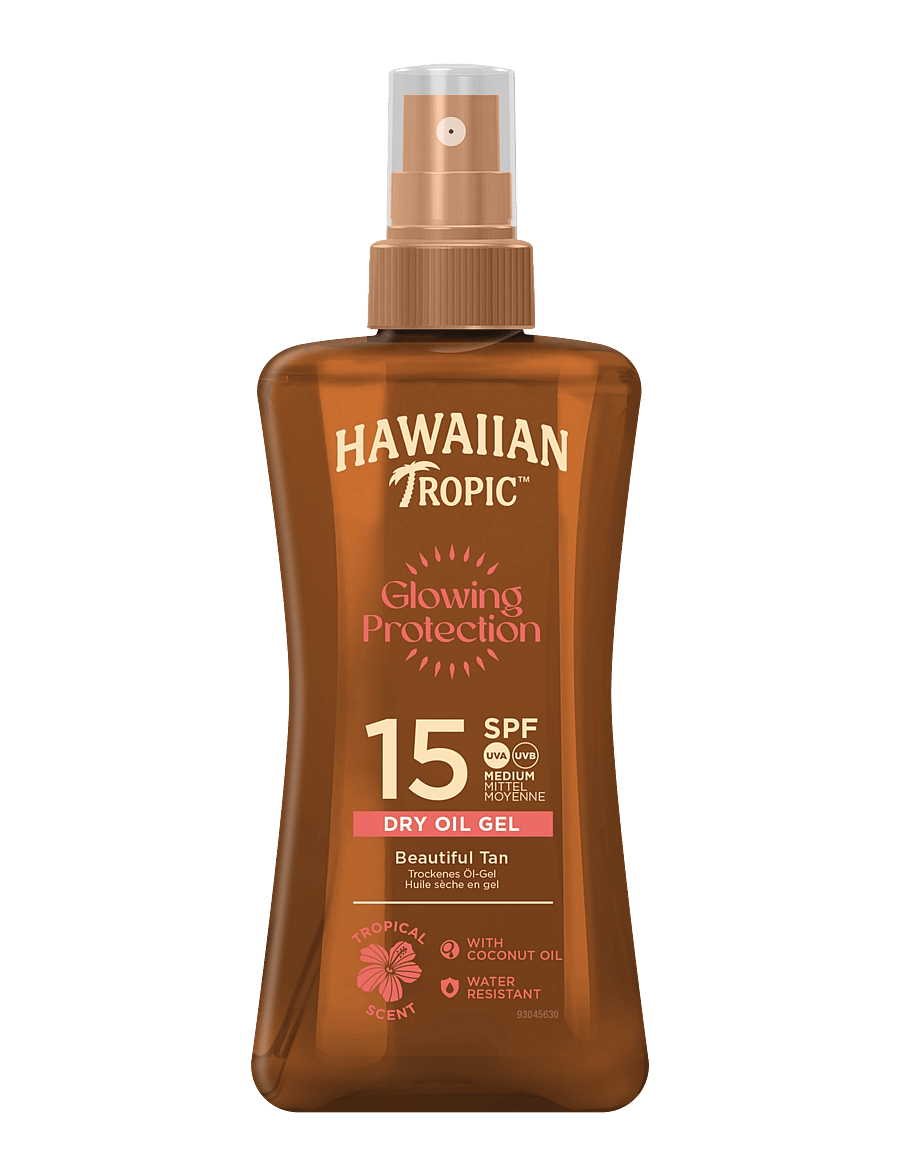 Hawaiian Tropic - Glowing Protection Dry Oil Spray SPF15 200 ml - til kroppen - clear - 0