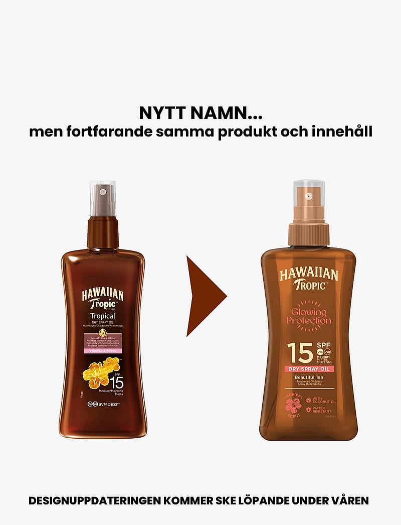 Hawaiian Tropic - Glowing Protection Dry Oil Spray SPF15 200 ml - för kroppen - clear - 1