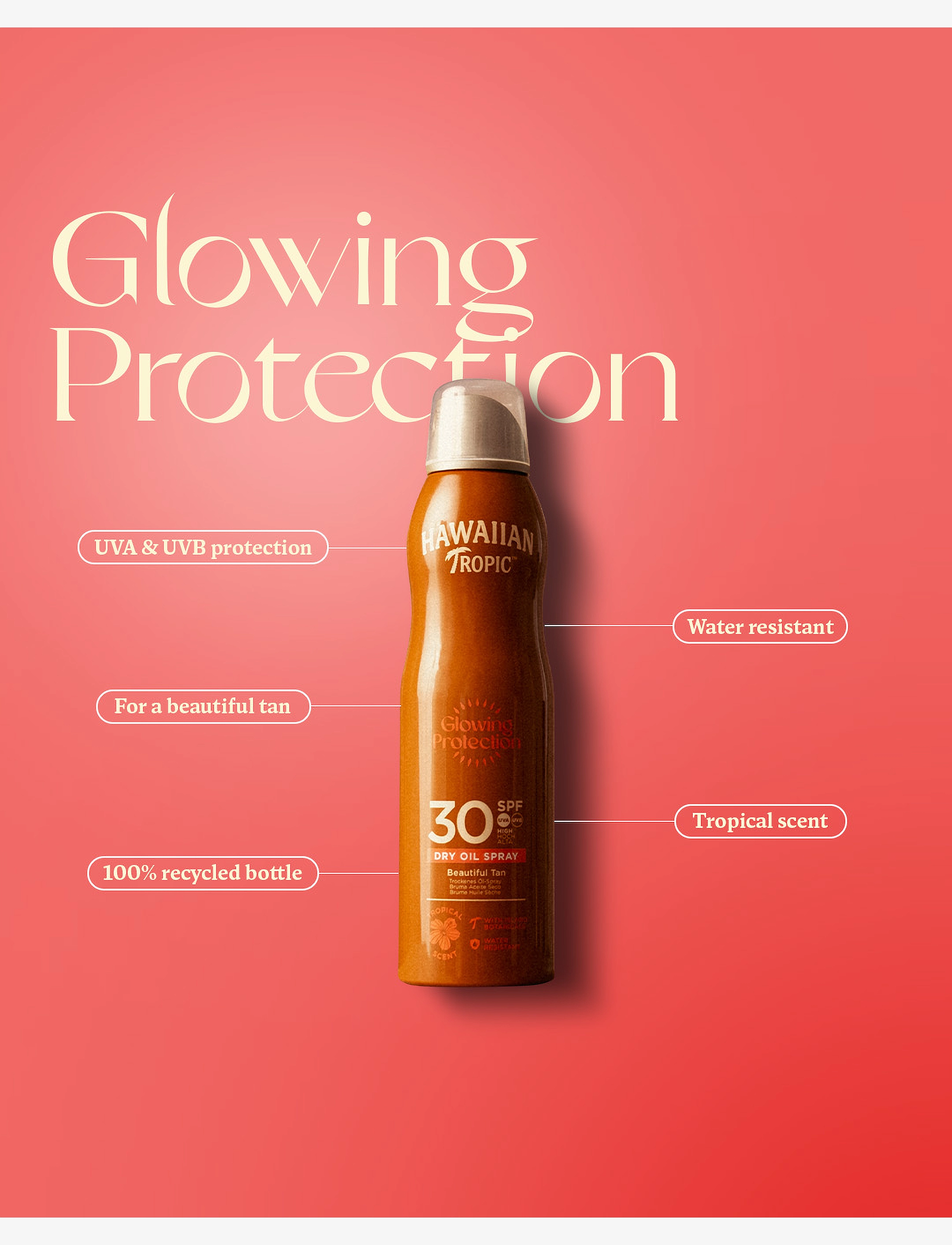 Hawaiian Tropic - Dry Oil Coco&Mango C-spray SPF30 180 ml - Ķermenim - clear - 2
