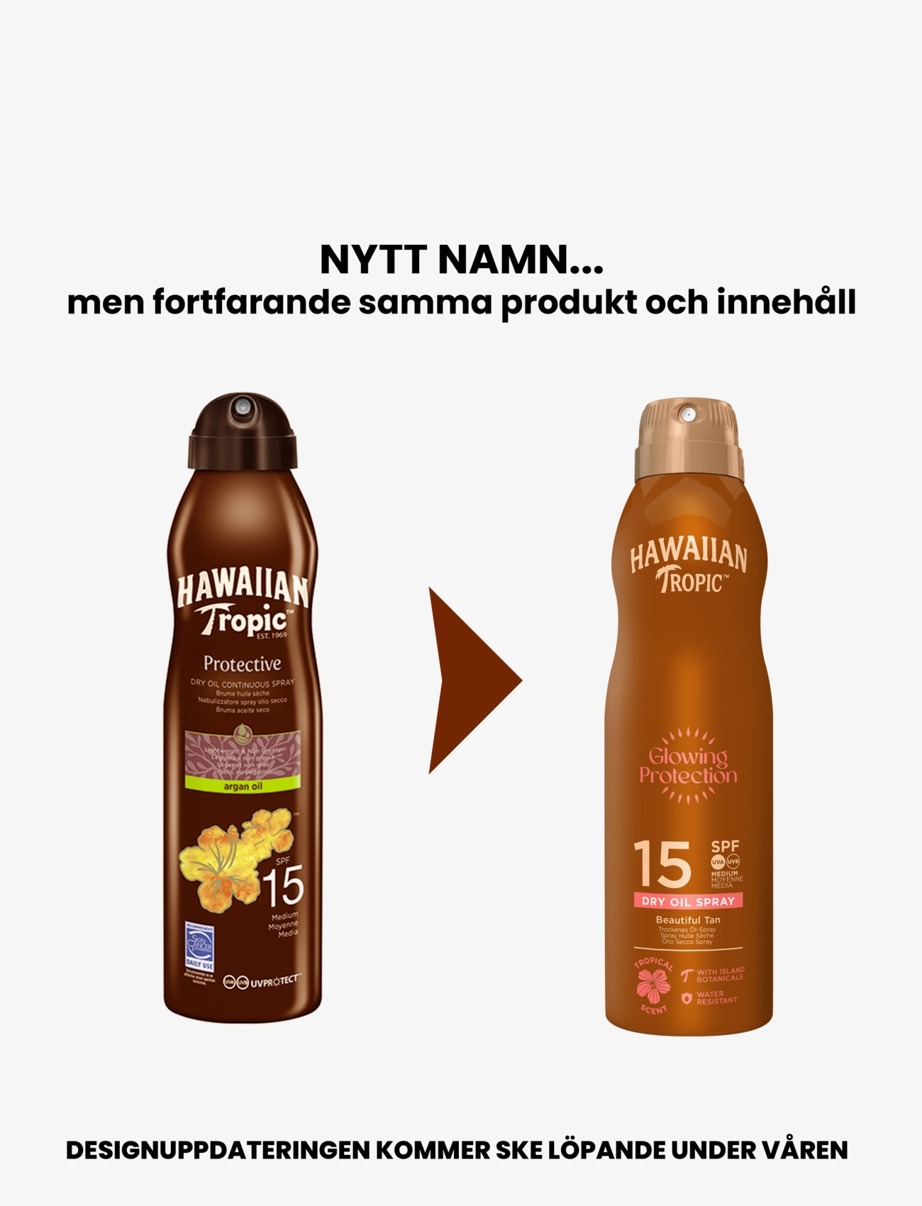 Hawaiian Tropic - Dry Oil Argan C-spray SPF 15 177 ml - til kroppen - clear - 1
