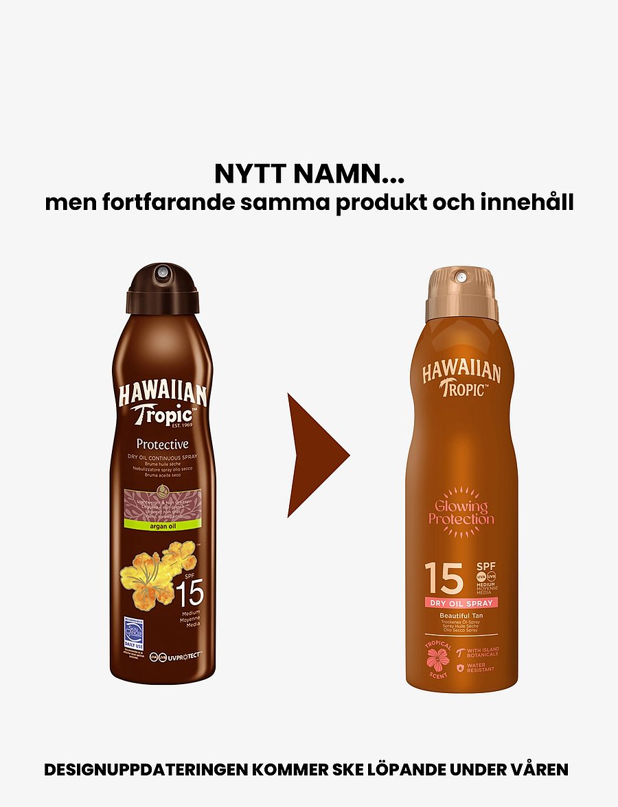 Hawaiian Tropic - Dry Oil Argan C-spray SPF 15 177 ml - til kroppen - clear - 1