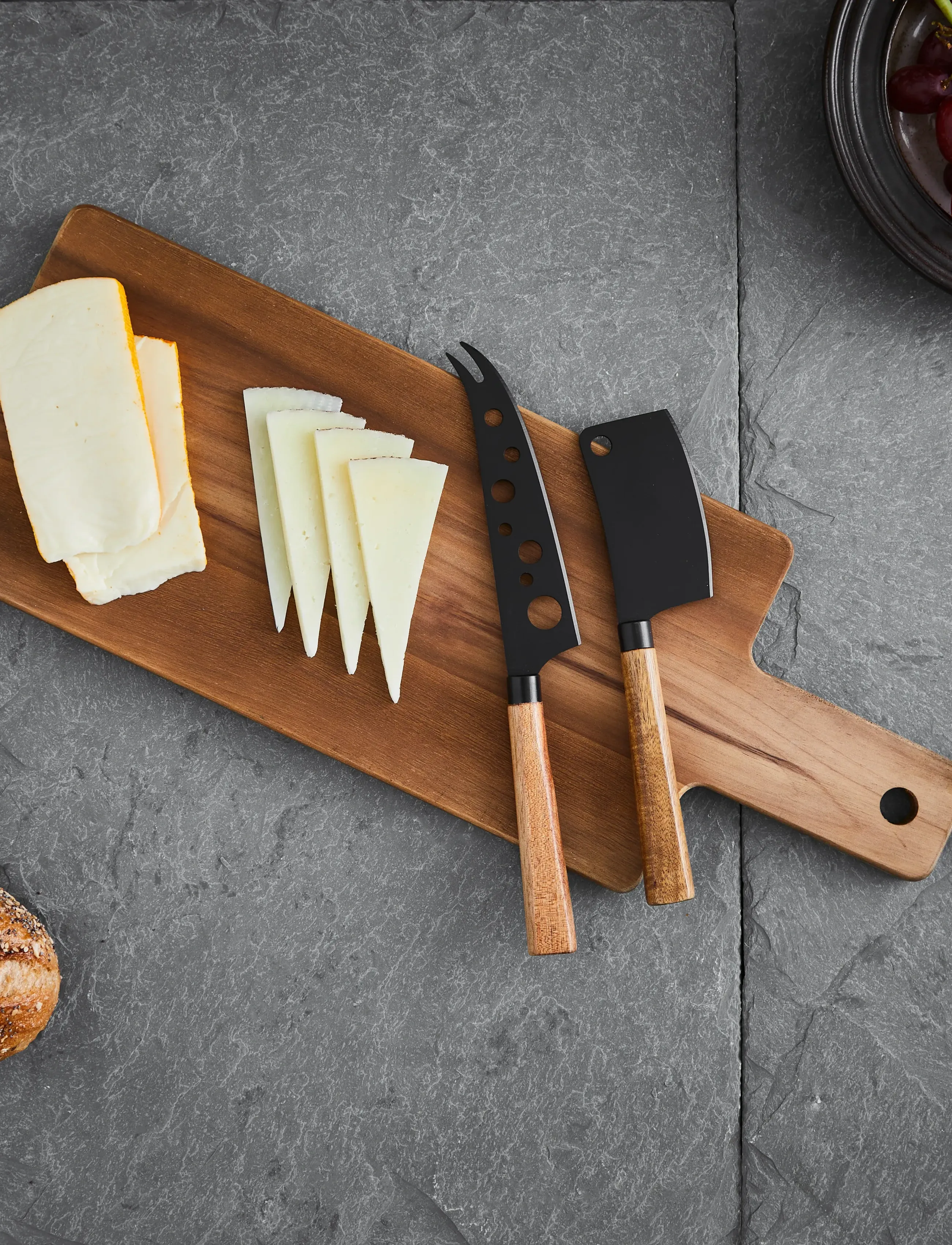 Hâws Santo Cheese Set 2 Knives And Cutting Board, One Size, Kitchen Tools, Schwarz - Boards, Homeware