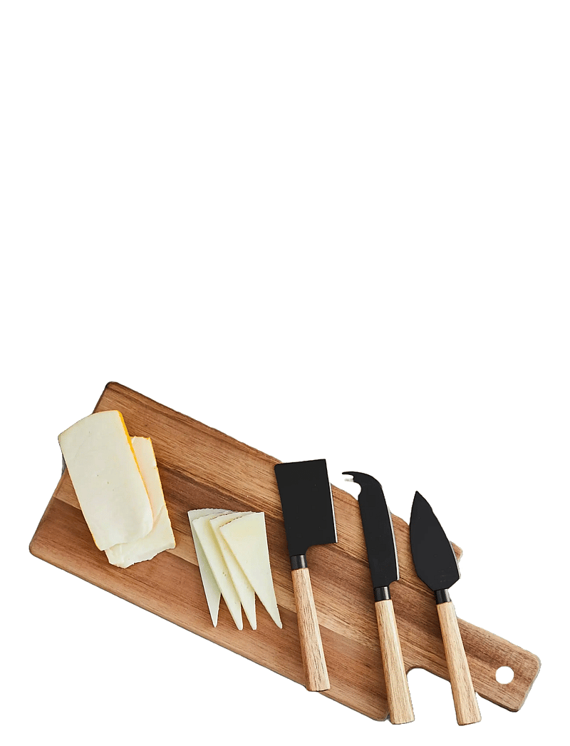 Hâws Santo - Hâws Santo Cheese Set 3 knives and cutting board - tapasbretter & -sets - brown - 0