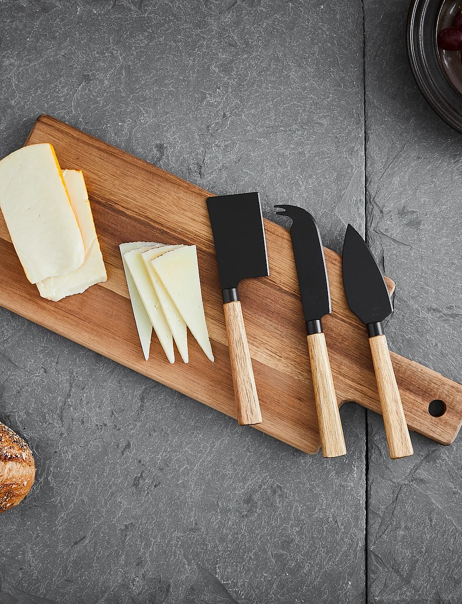 Hâws Santo - Hâws Santo Cheese Set 3 knives and cutting board - tapasbretter & -sets - brown - 0