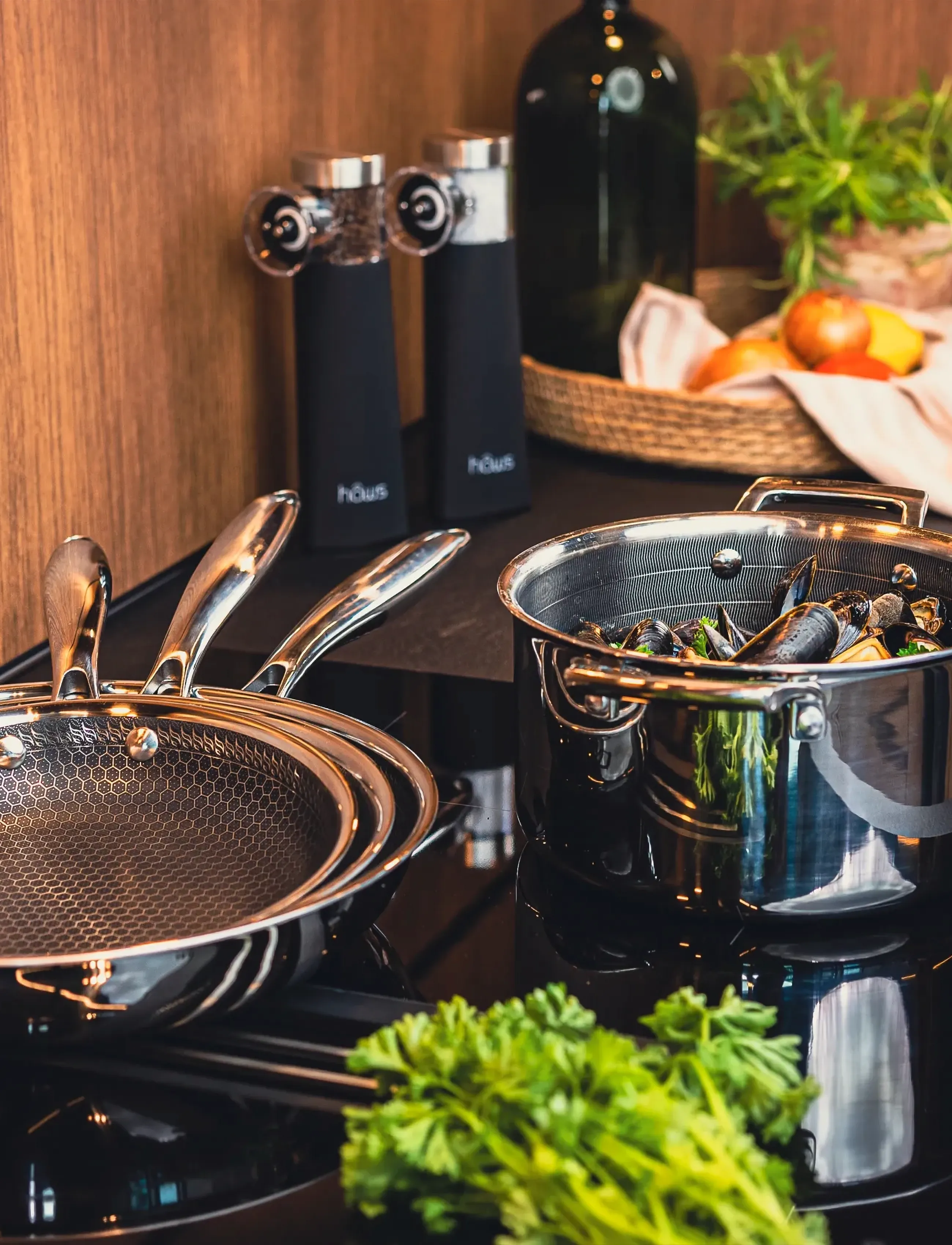 Hâws Santo - Hâws Santo Casserole 2.2L w/Lid Hybrid coating - troškinių indai - silver - 3