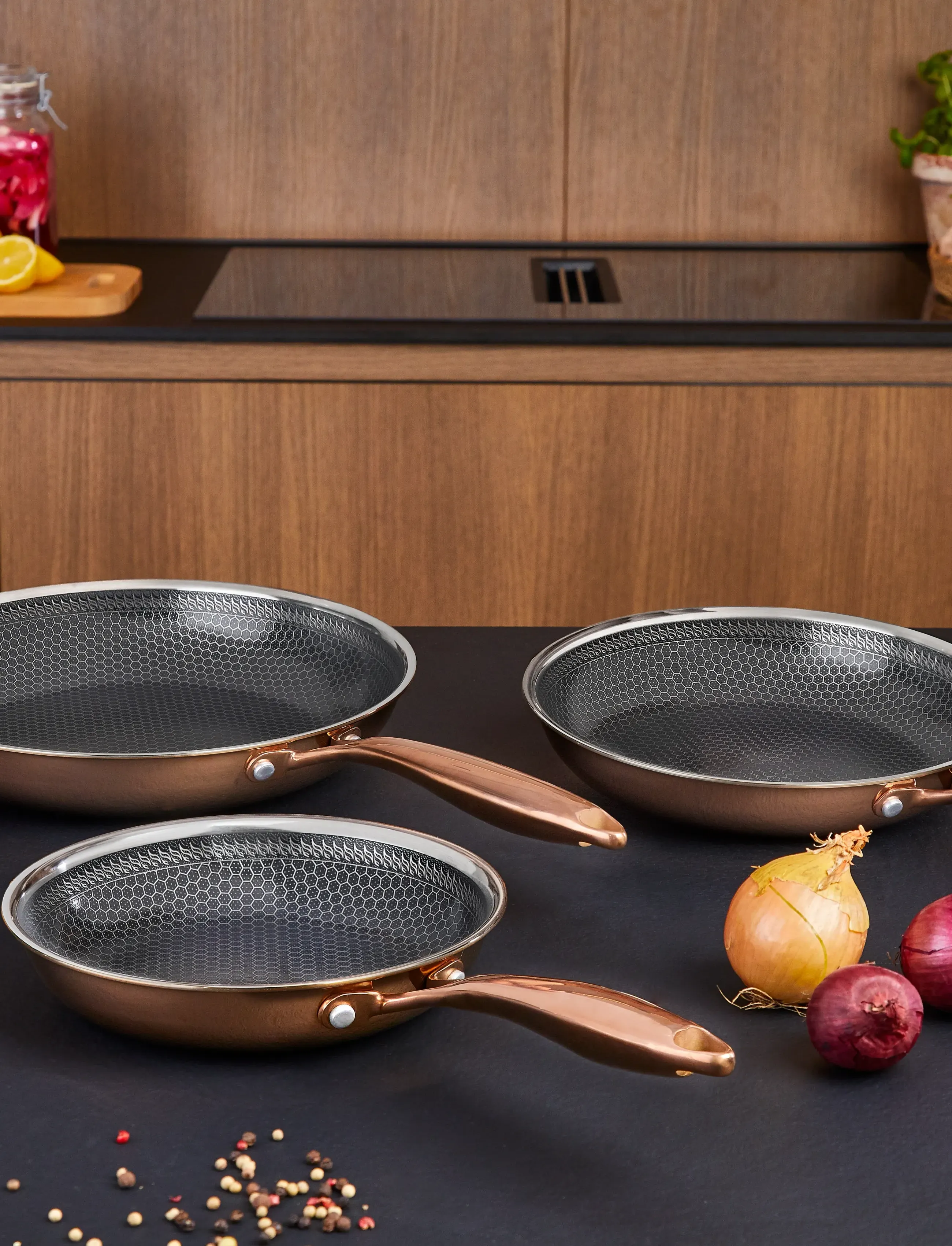Hâws Santo Hâws Santo Frying Pan 28cm Hybrid Coating Rose Gold, Ø 28 cm, Silver, Gryder & Pander > Stegepander, Unisex