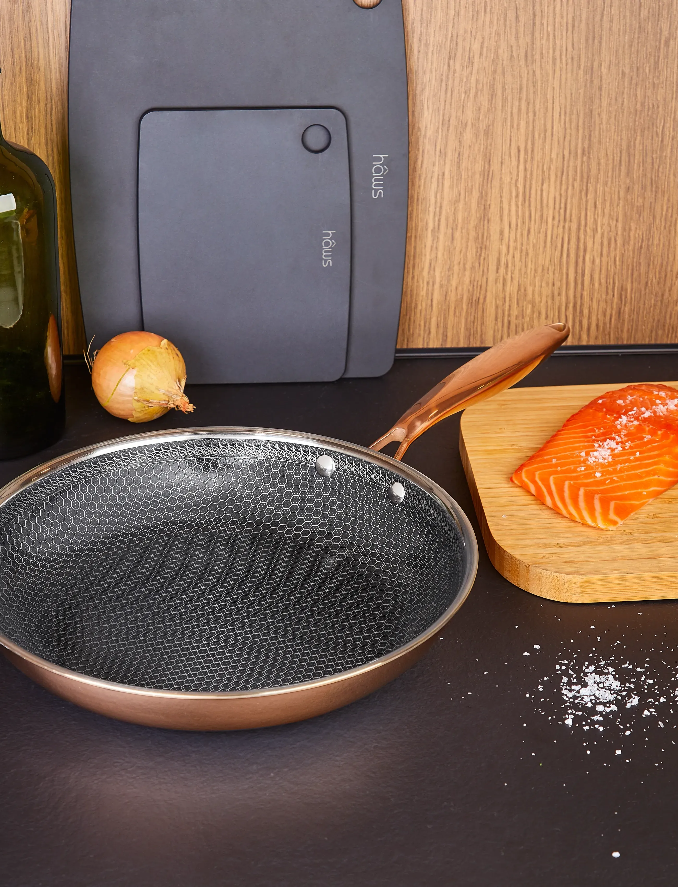 Hâws Santo - Hâws Santo Frying Pan 28cm Hybrid coating Rose Gold - stegepander - rose - 2