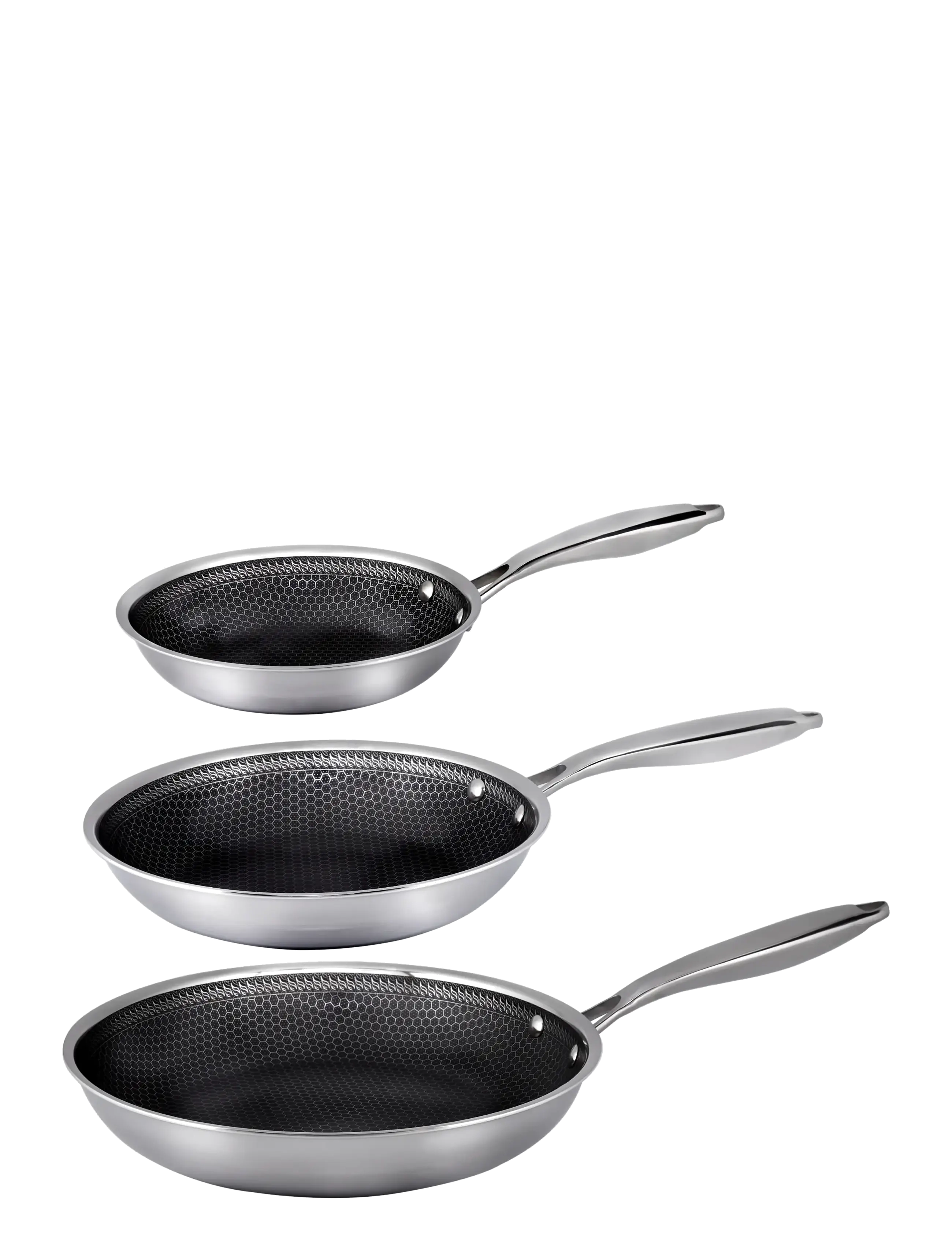 Hâws Santo Hâws Santo Frying Pan 20+24+28cm Hybrid coating - Pannid ja malmpannid - SILVER / silver