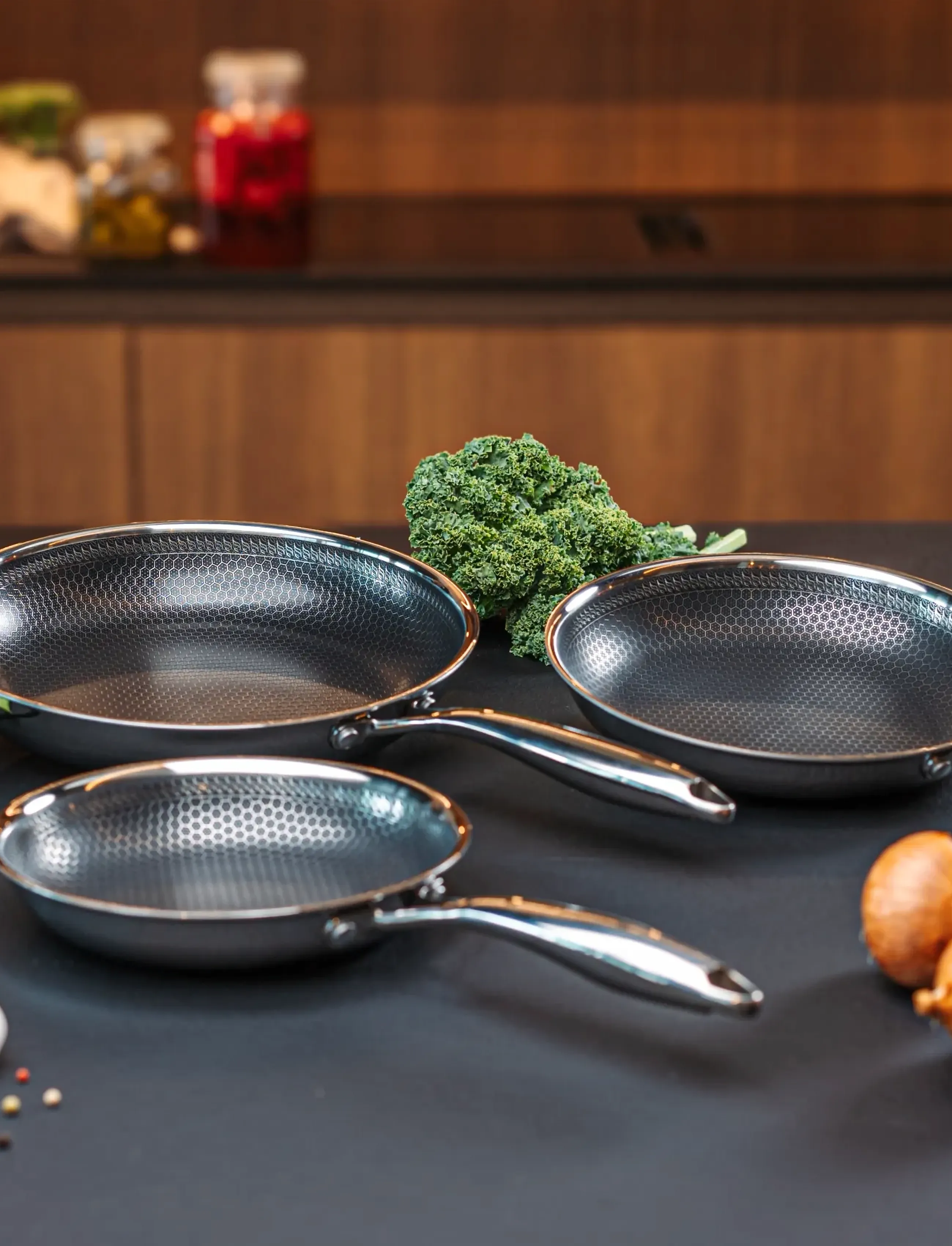 Hâws Santo Frying Pan 20+24+28Cm Hybrid Coating, One Size, Pots & Pans, Silber - Homeware