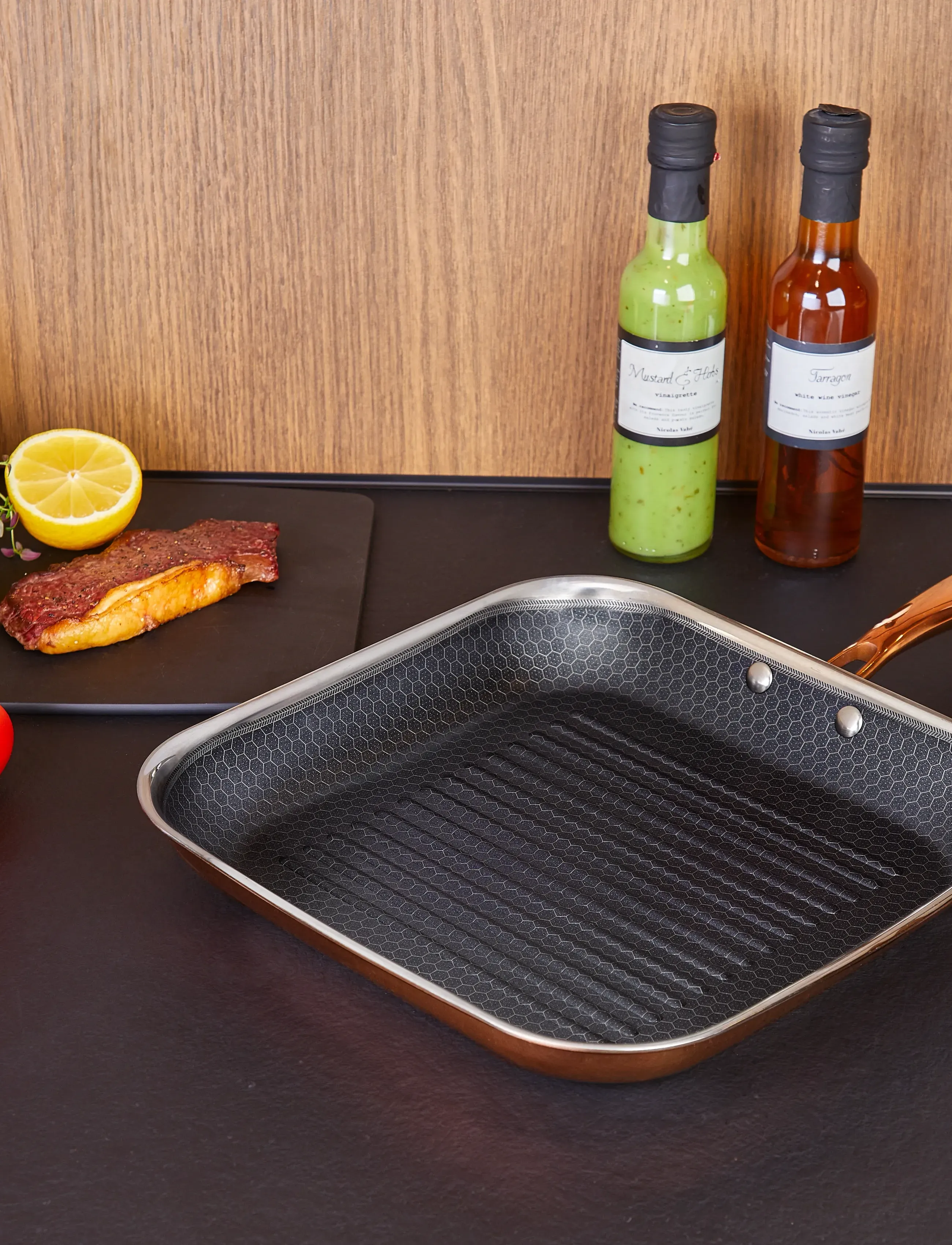 Hâws Santo Frying Grill Pan 28Cm Hybrid Coating Rose Gold, Ø 28 cm, Pots & Pans, Schwarz - Homeware