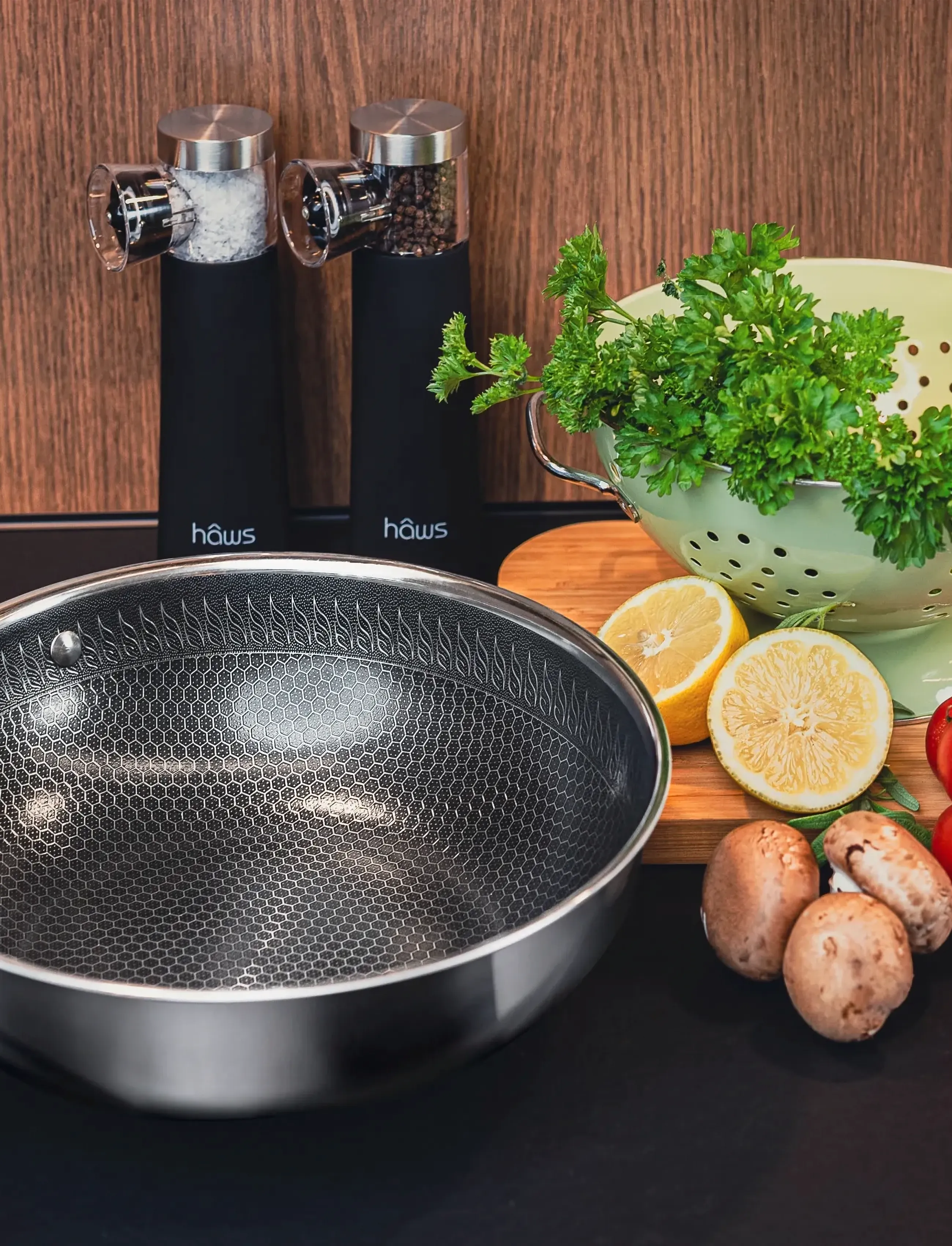 Hâws Santo Wok 28Cm Hybrid Coating, Ø 28 cm, Pots & Pans, Silber - Woks, Homeware
