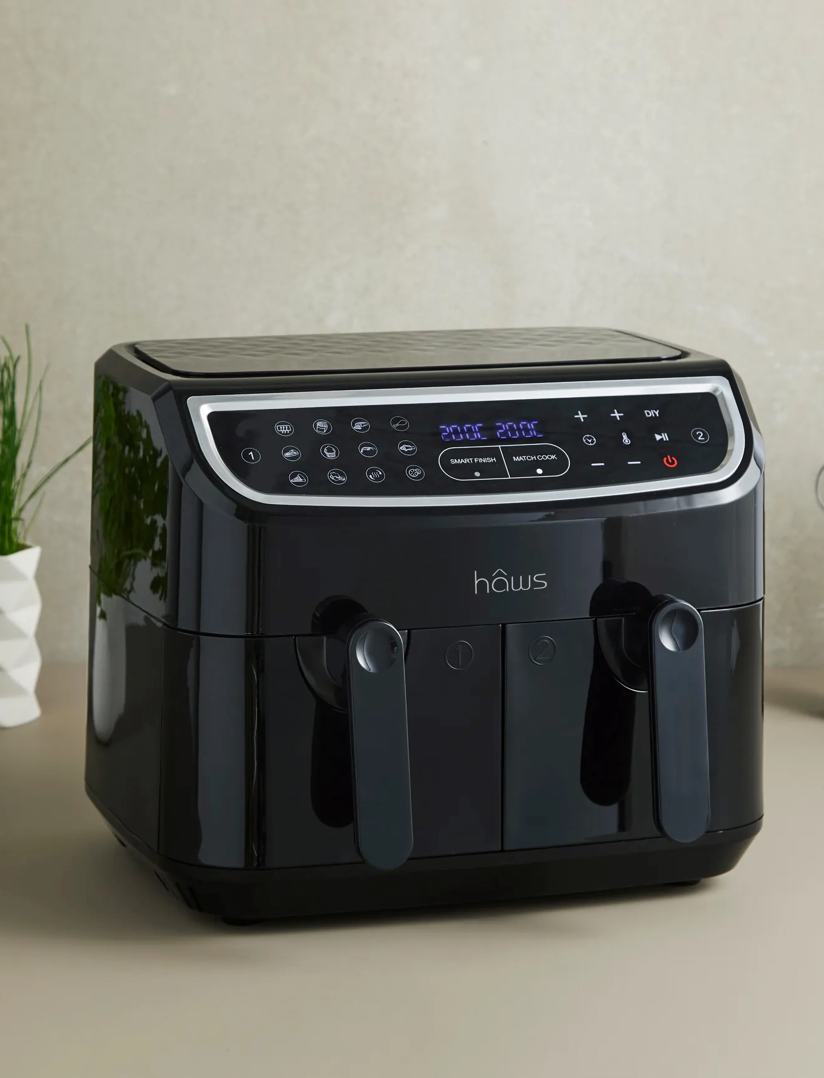 Hâws Sejerø 2.0 Double Air Fryer 2X4.5L 2400W Pfas Free Coating, One Size, Black, Køkkenmaskiner > Stegepander, Unisex