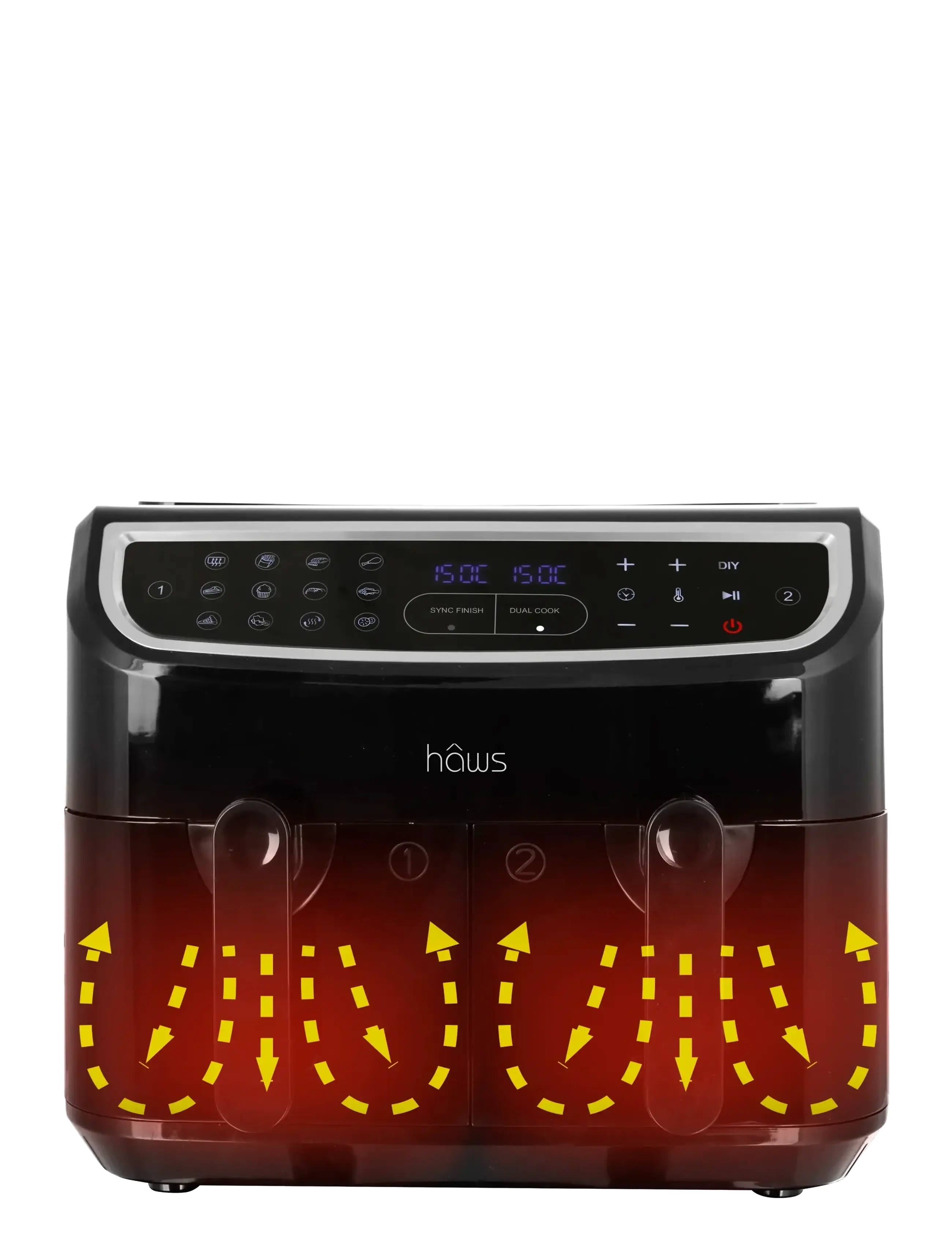 Hâws - Sejerø 2.0 Double Air Fryer 2X4.5L 2400W Pfas Free Coating - airfryers - black - 4