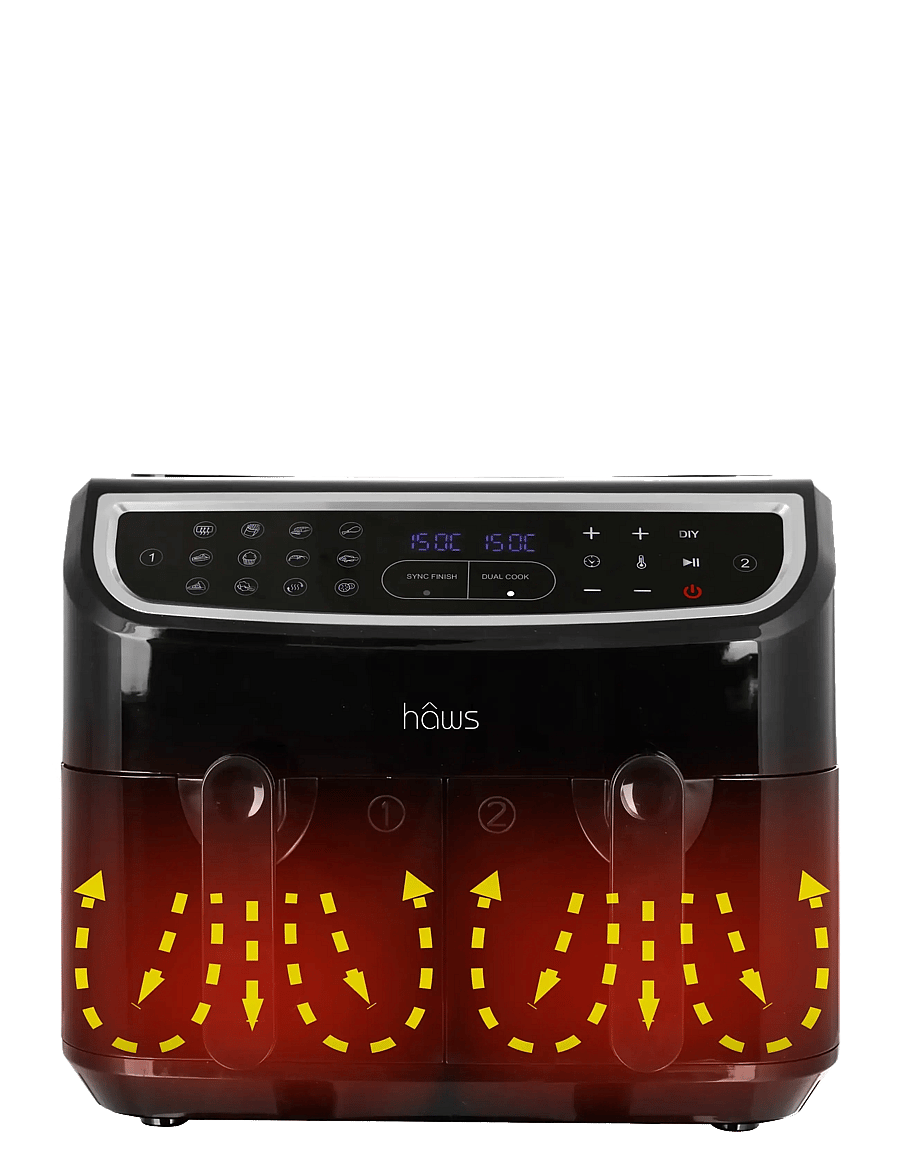 Hâws - Sejerø 2.0 Double Air Fryer 2X4.5L 2400W Pfas Free Coating - heißluftfritteusen - black - 4