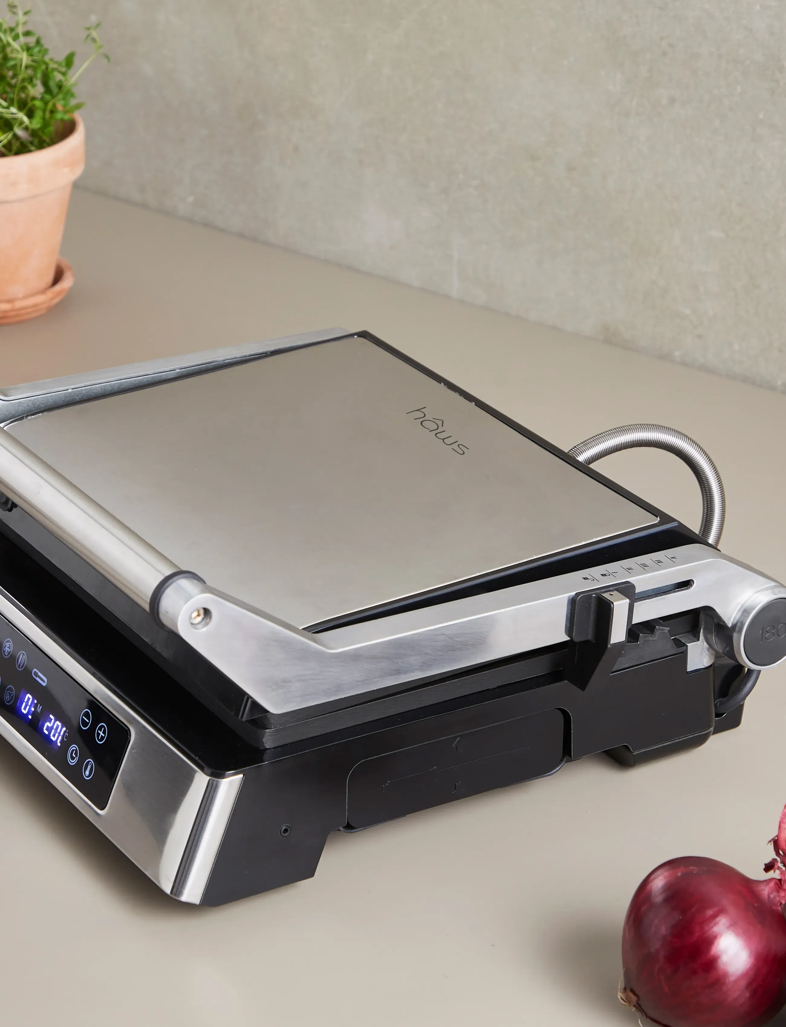 Hâws - Hâws CG30006 Table Grill / Panini Grill w/ Digital thermometer 2000W PFAS Free Coating - stalinės kepsninės - black - 3
