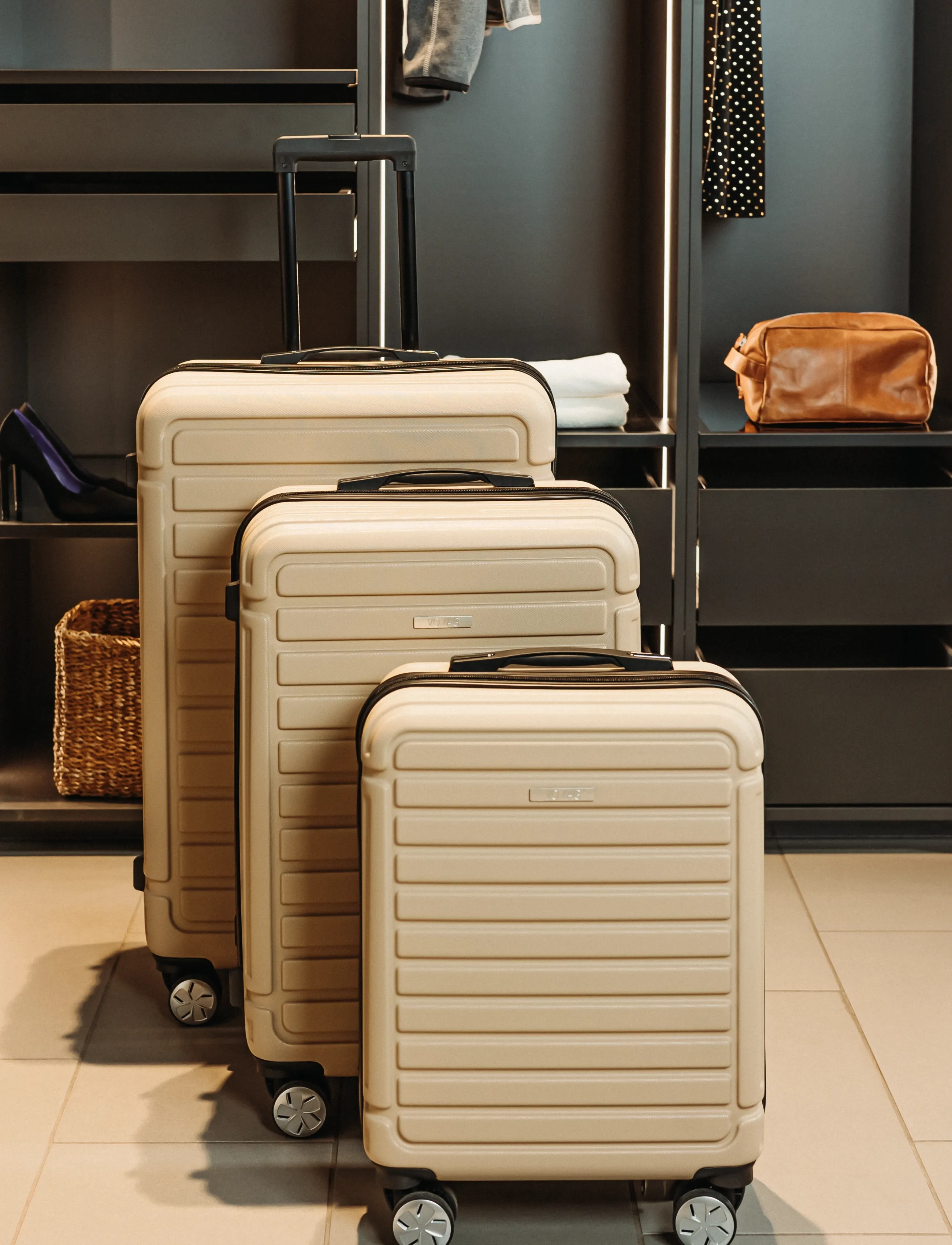 Hâws Hâws Copenhagen Suitcase Set 3 Pcs Champagne - Beige - ONE SIZE