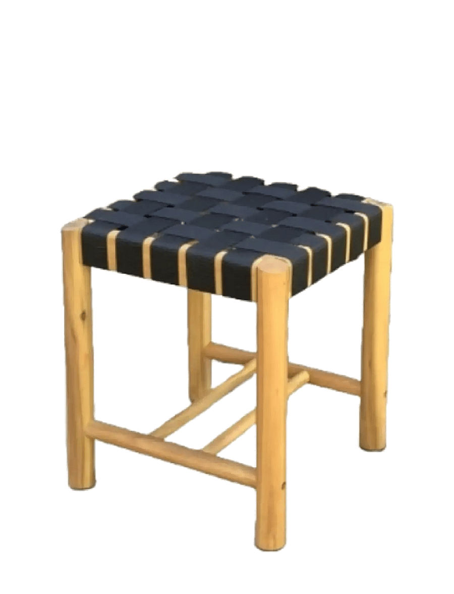 Hâws - Hâws Nooka Stool Black Rope 40x40x45cm - hocker & bänke - black - 0