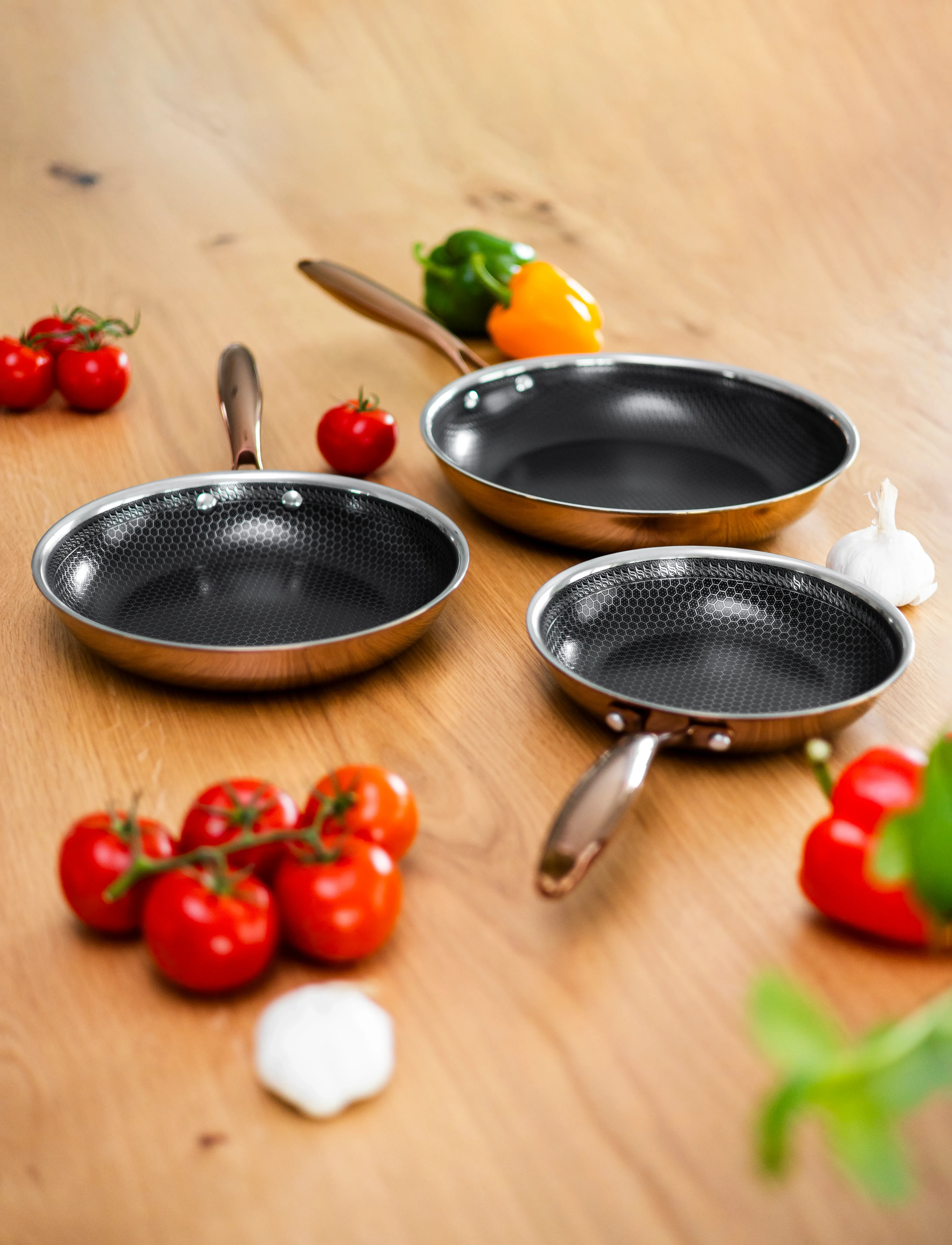 Hâws - Santo Frying Pan 20+24+28cm Hybrid coating - rose gold - 2