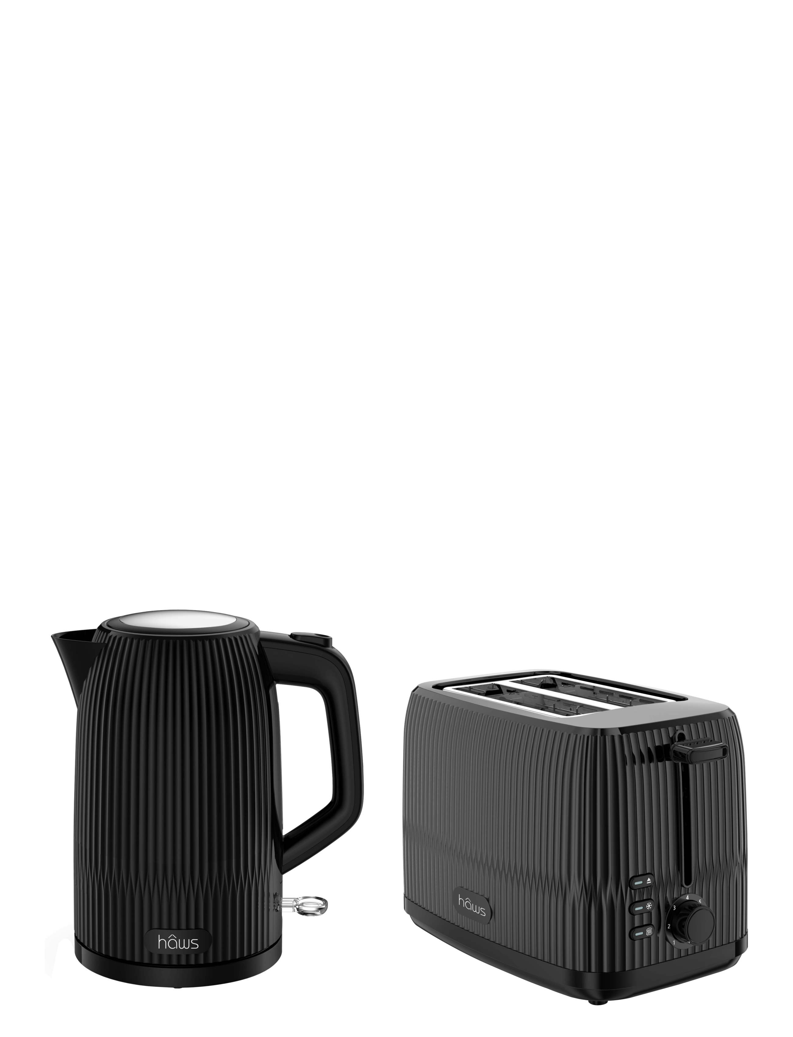Hâws Toaster 800W & Water Kettle 2200W, Brødrister, Sort, Str: ONE SIZE
