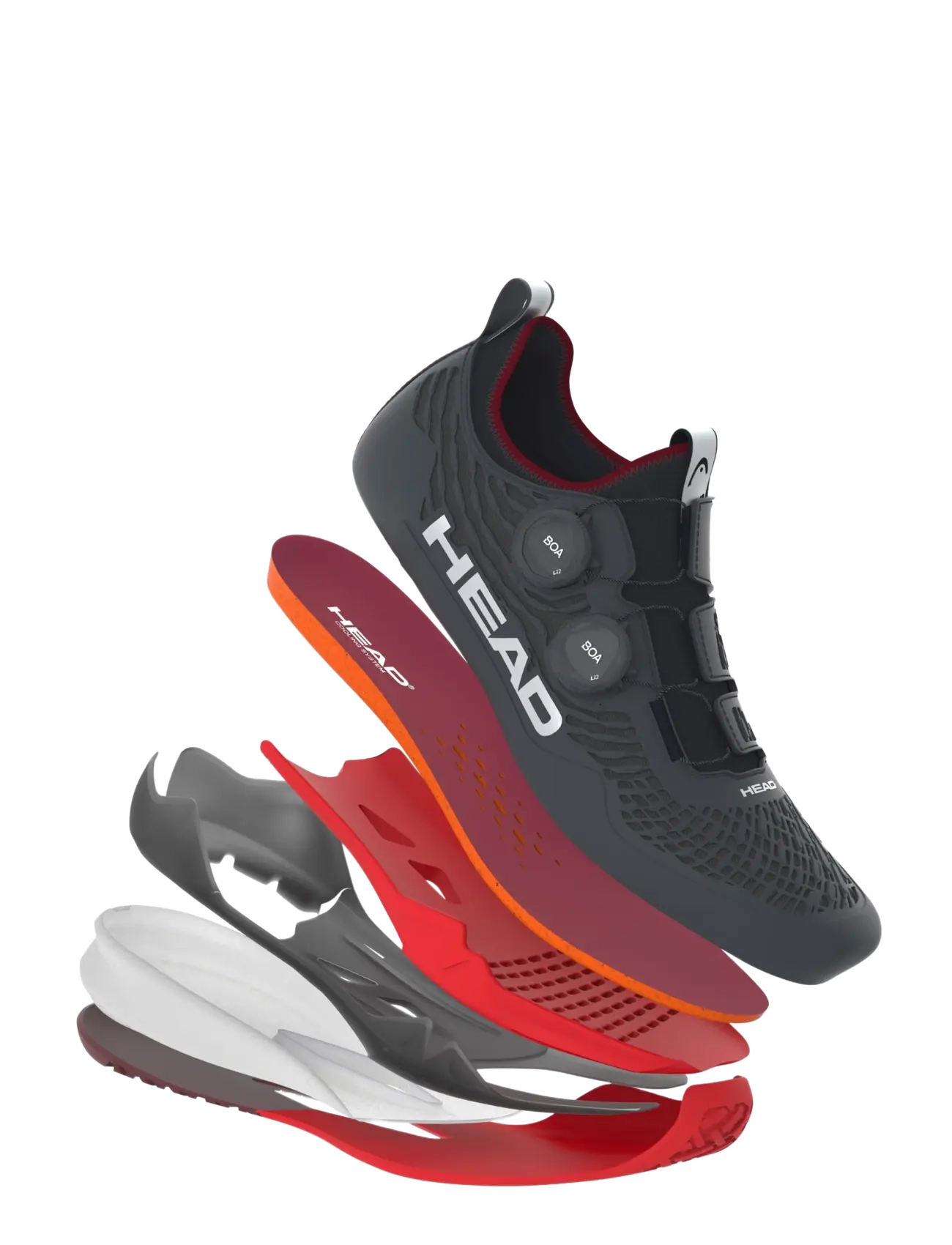 Head - Endure Pro BOA Men BKRD - black/red - 5