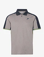 PLAY Tech Polo Shirt Men - GREY/CELERY GREEN