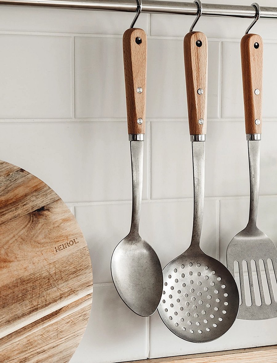 Heirol - SERVING SPOON Beech wood - serveerimislusikad - silver - 0