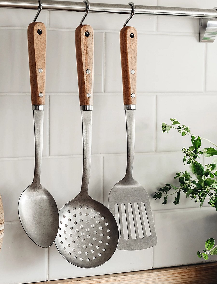 Heirol - SLOTTED TURNER Beech wood - tõstelusikad ja spaatlid - silver - 0