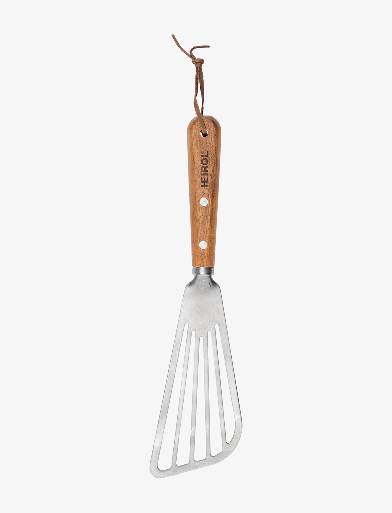 Heirol Rustfri Stegespatel Med Huller I Bøgetræ, One Size, Silver, Køkkenredskaber > Tænger Og Drejeskiver, Unisex