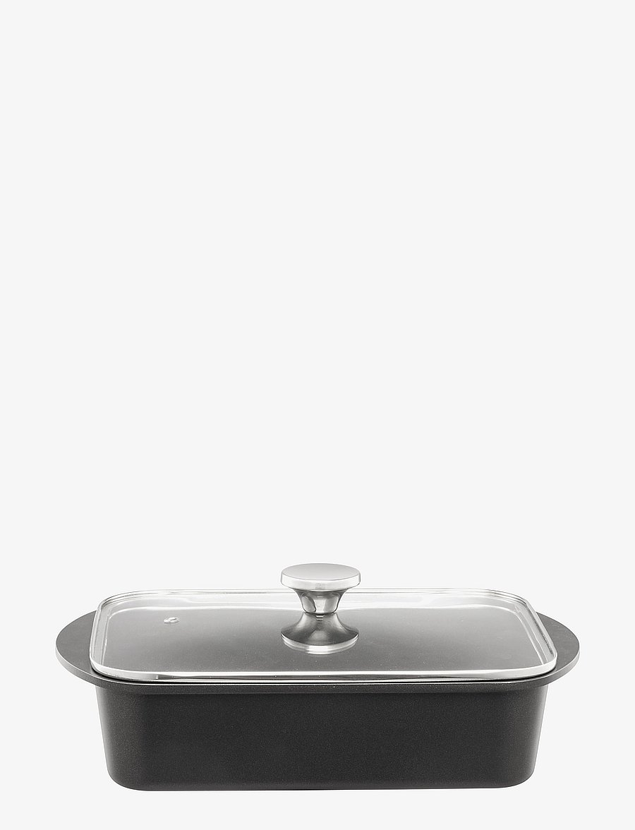 Heirol - CASSEROLE WITH INDUCTION BASE GLASS LID, KNOB CAST ALUMINIUM - black - 0