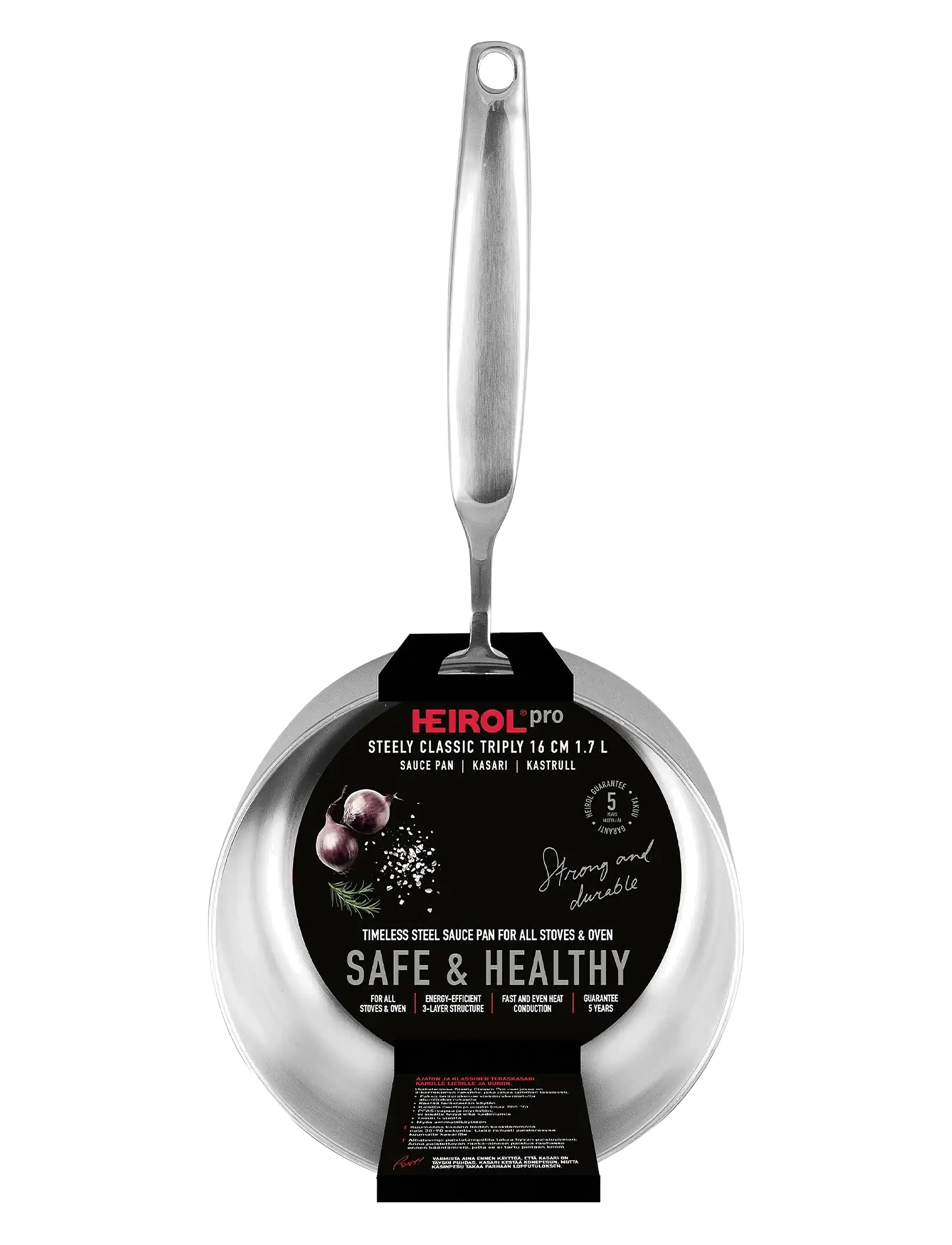Heirol - Heirol Saucepan 16 cm, 1.7 liters Steely Classic Triply - casseroles - silver - 2