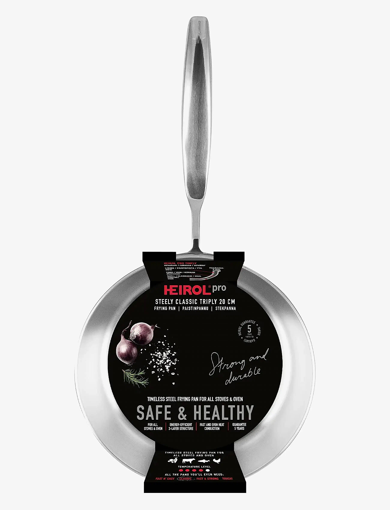 Heirol - Heirol Frying Pan 20 cm Steely Classic Triply - bratpfannen - silver - 2