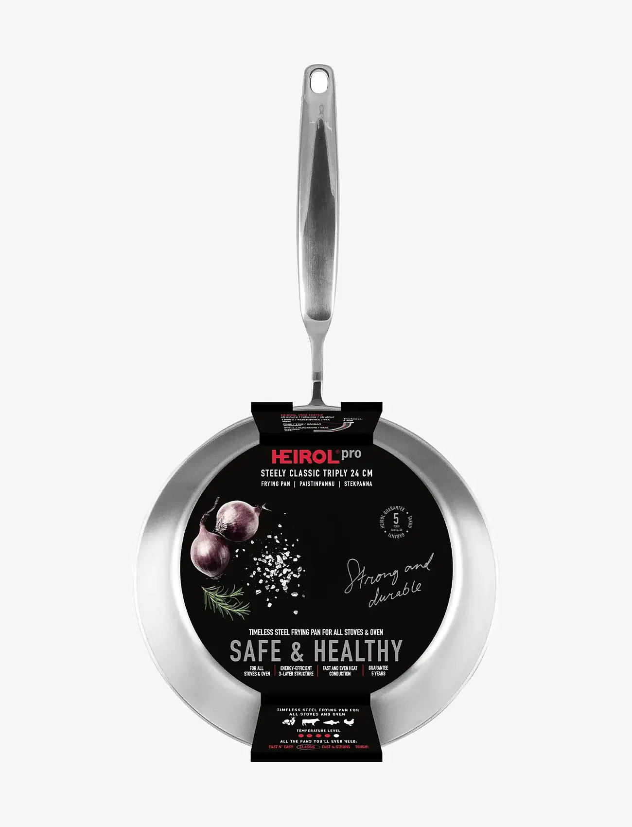 Heirol - Heirol Frying Pan 24 cm Steely Classic Triply - bratpfannen - silver - 2