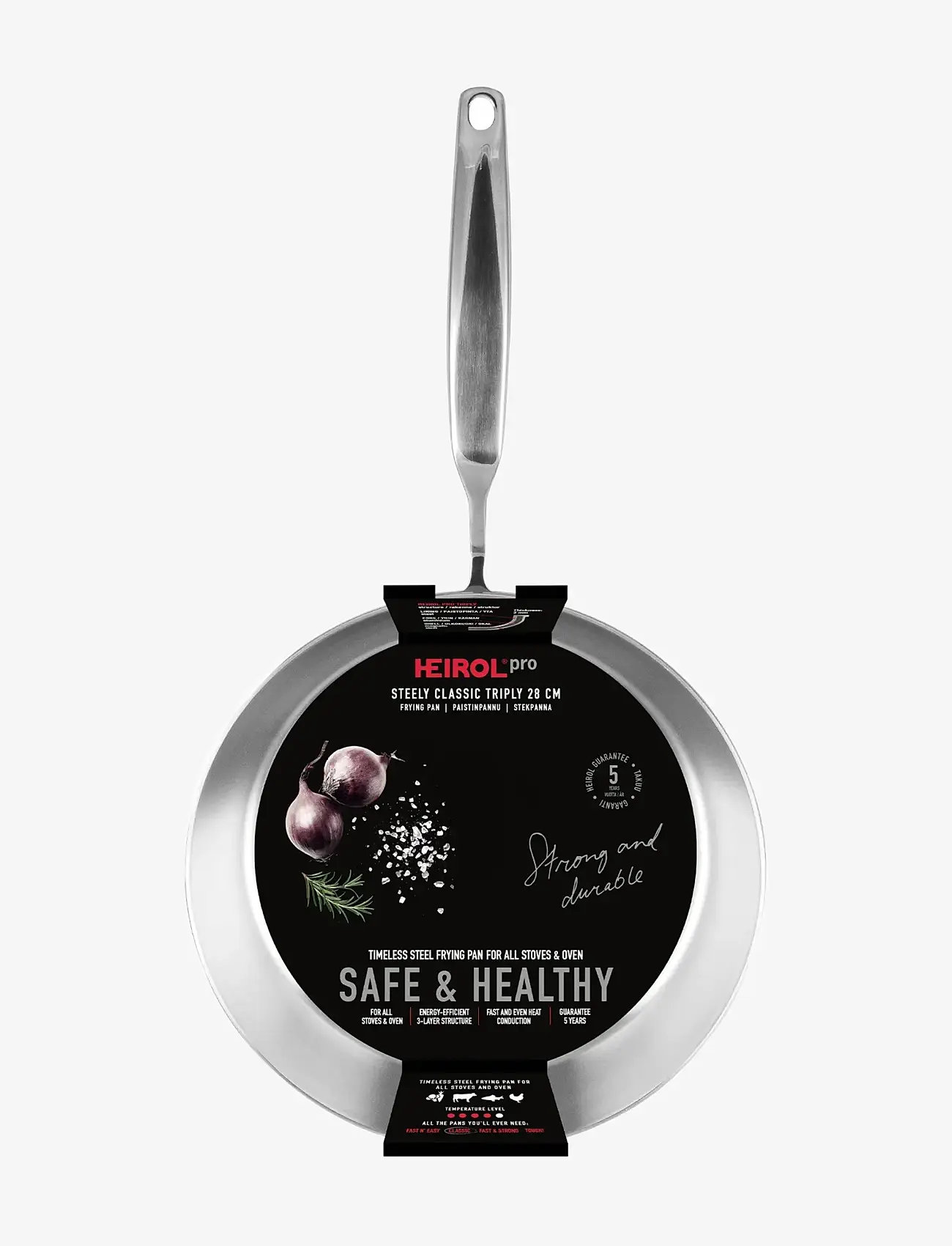 Heirol - Heirol Frying Pan 28 cm Steely Classic Triply - bratpfannen - silver - 2