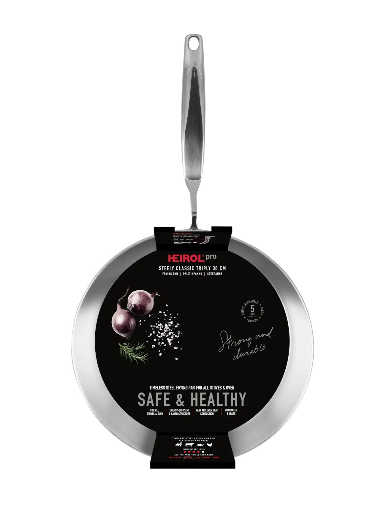 Heirol - Heirol Frying Pan 30 cm Steely Classic Triply - silver - 2