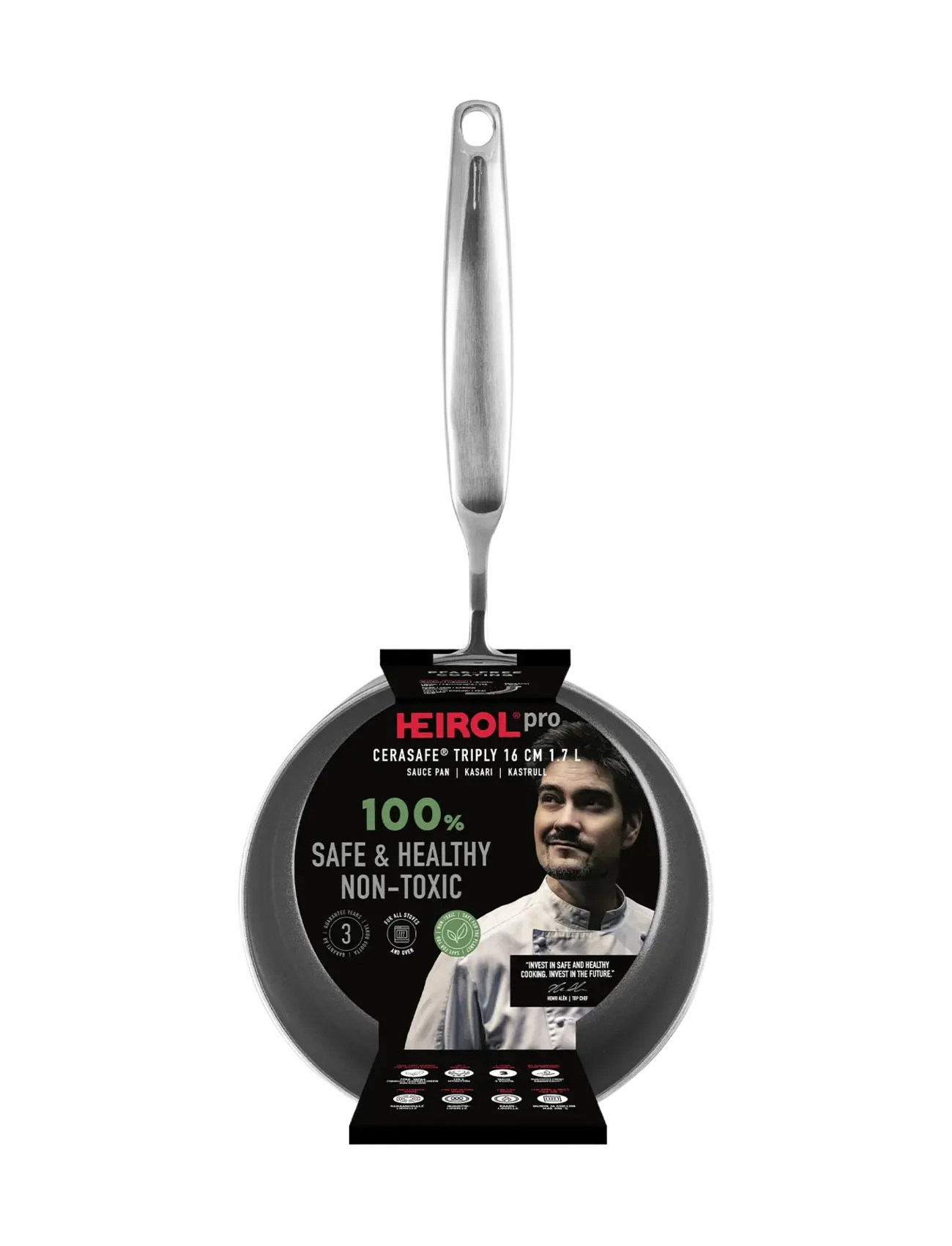 Heirol - Heirol Saucepan 16 cm, 1.7 liters Cerasafe® Triply - casseroles - silver - 2