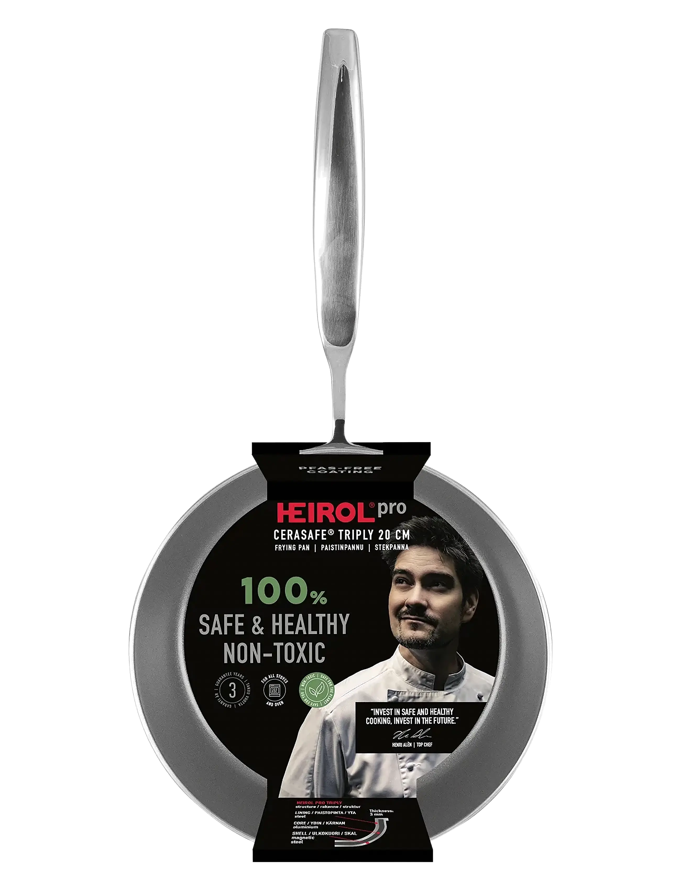 Heirol - Heirol Frying Pan 20 cm Cerasafe® Triply - stegepander - silver - 2