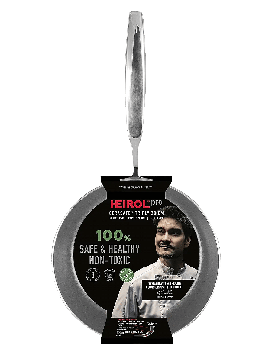 Heirol - Heirol Frying Pan 20 cm Cerasafe® Triply - praepannid ja pannid - silver - 2