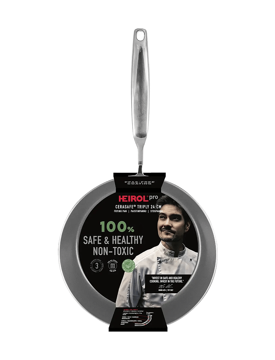 Heirol - Heirol Frying Pan 24 cm Cerasafe® Triply - praepannid ja pannid - silver - 2
