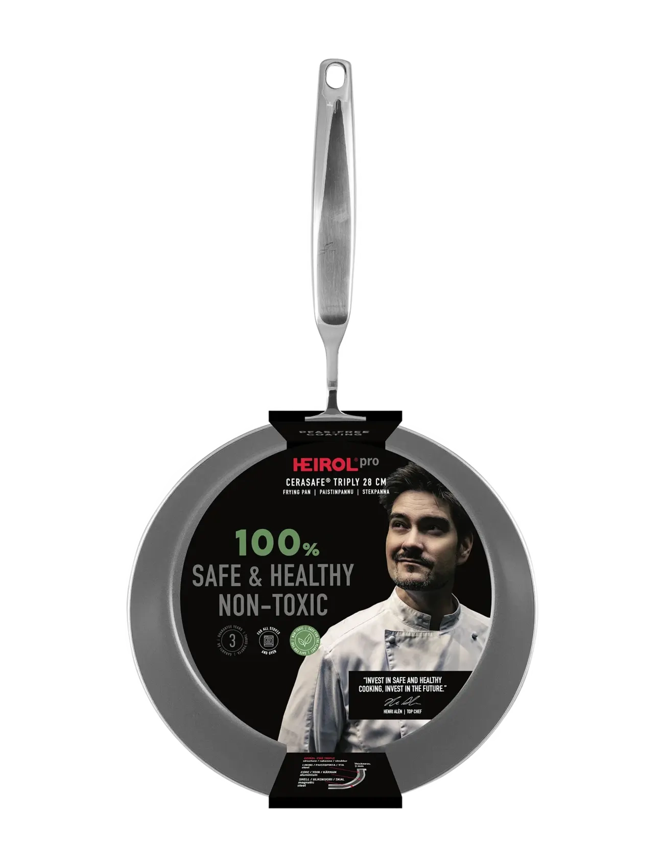 Heirol - Heirol Frying Pan 28 cm Cerasafe® Triply - stegepander - silver - 2