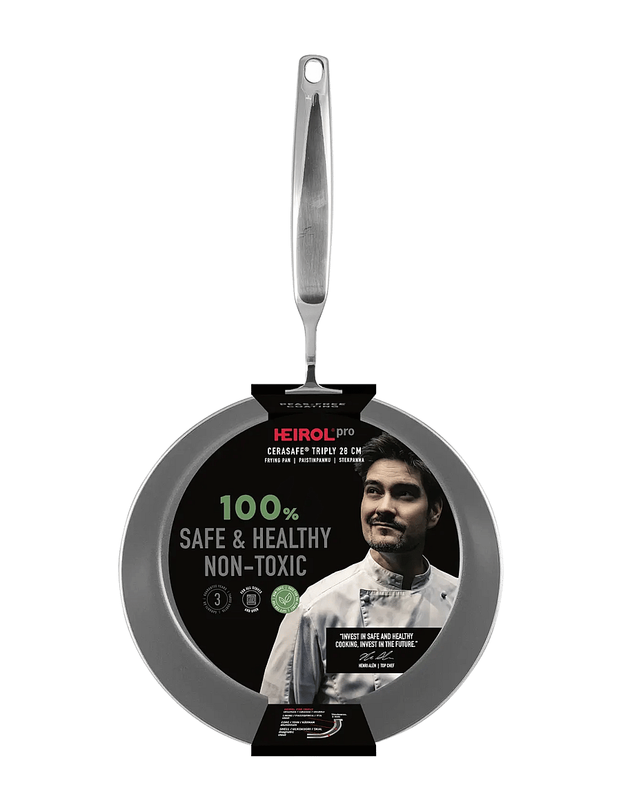 Heirol - Heirol Frying Pan 28 cm Cerasafe® Triply - praepannid ja pannid - silver - 2