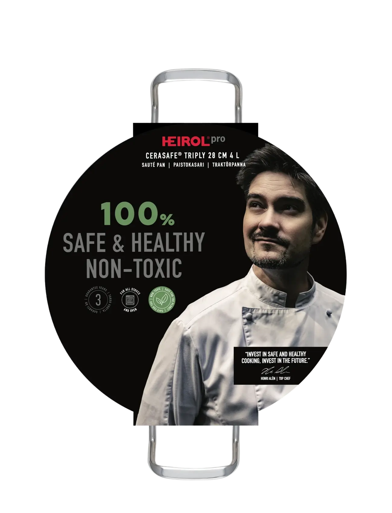 Heirol - Heirol Saute Pan 28 cm, 4 liters Cerasafe® Triply - poêles à frire - silver - 2