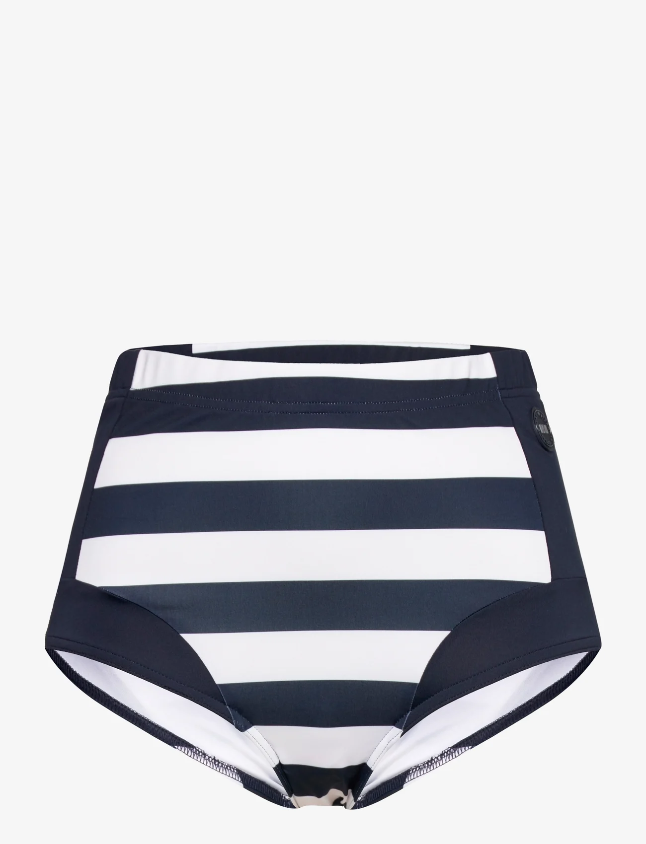 Helly Hansen - W WATERWEAR HIGH WAIST BOTTOM - high waist bikini bottoms - navy stripe - 0